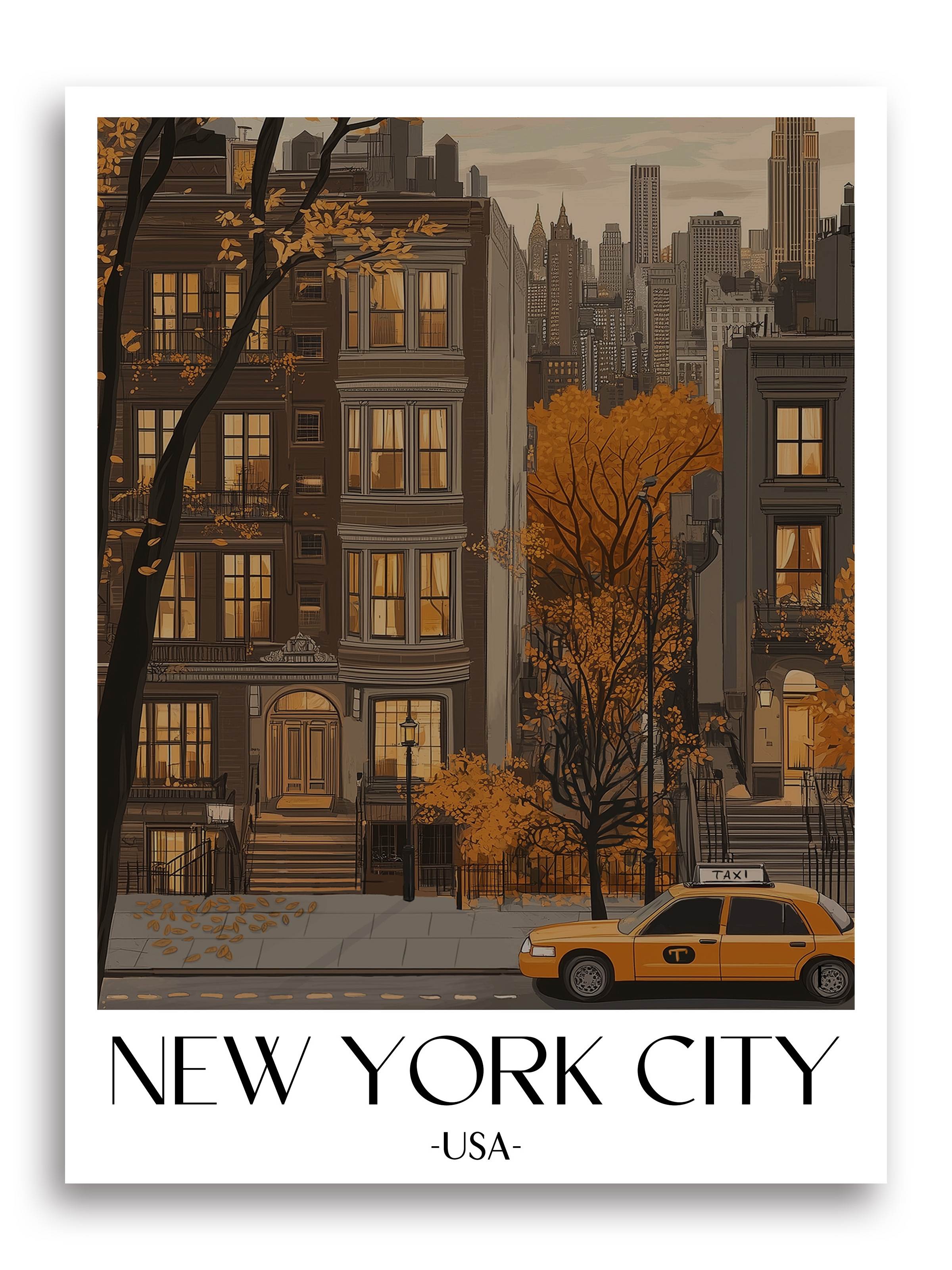 New York Poster - USA - USA Kunstdruck - Aquarell von A4 bis A1 - favplace