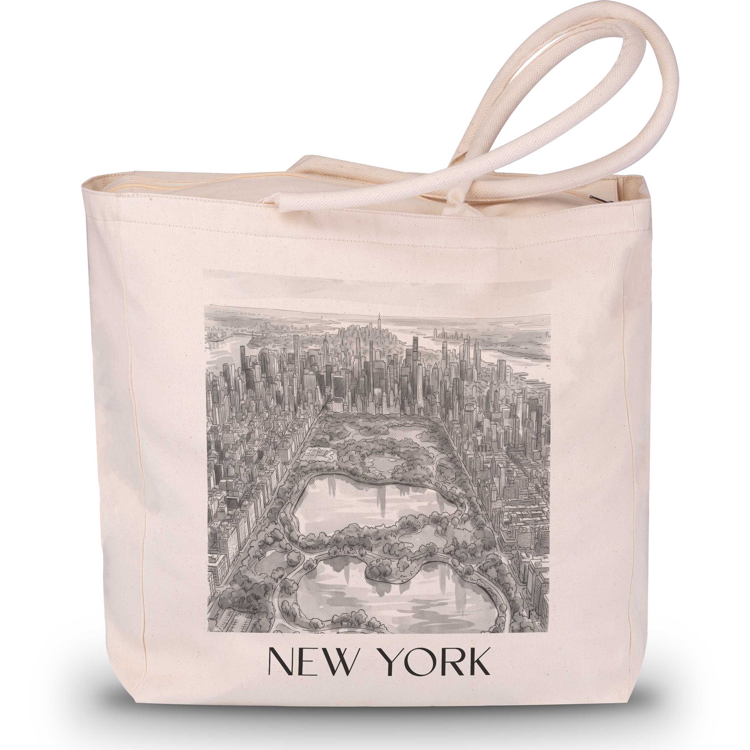 New York Shopping Tasche - USA - USA Tote Bag - Einkaufstasche im Aquarell Schwarz-Weiß Stil - favplace
