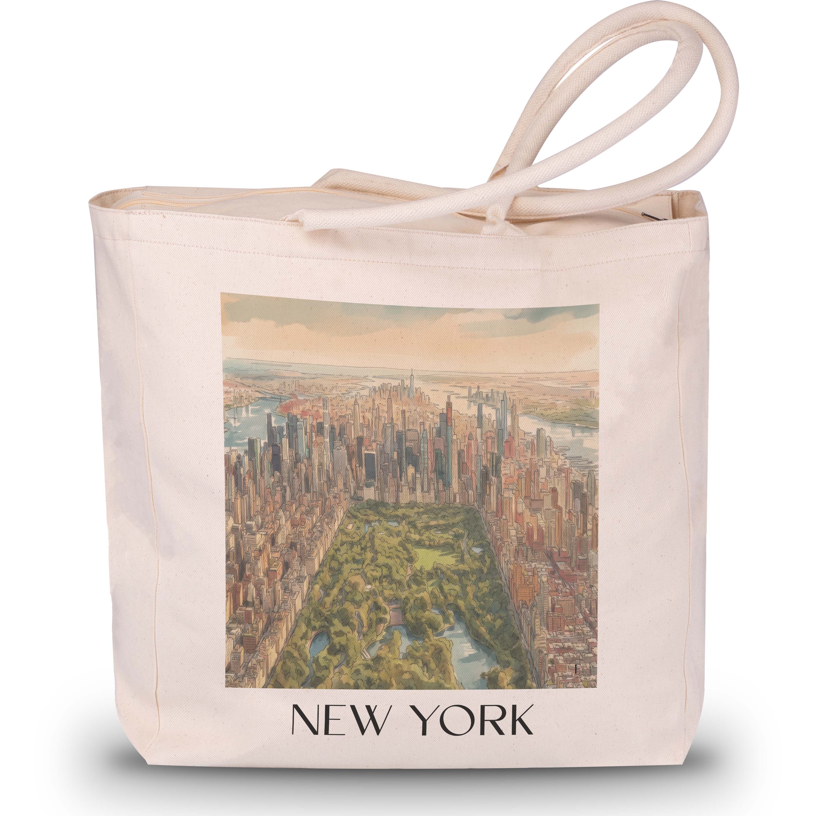 New York Shopping Tasche - USA - USA Tote Bag - Einkaufstasche im Aquarell Stil - favplace