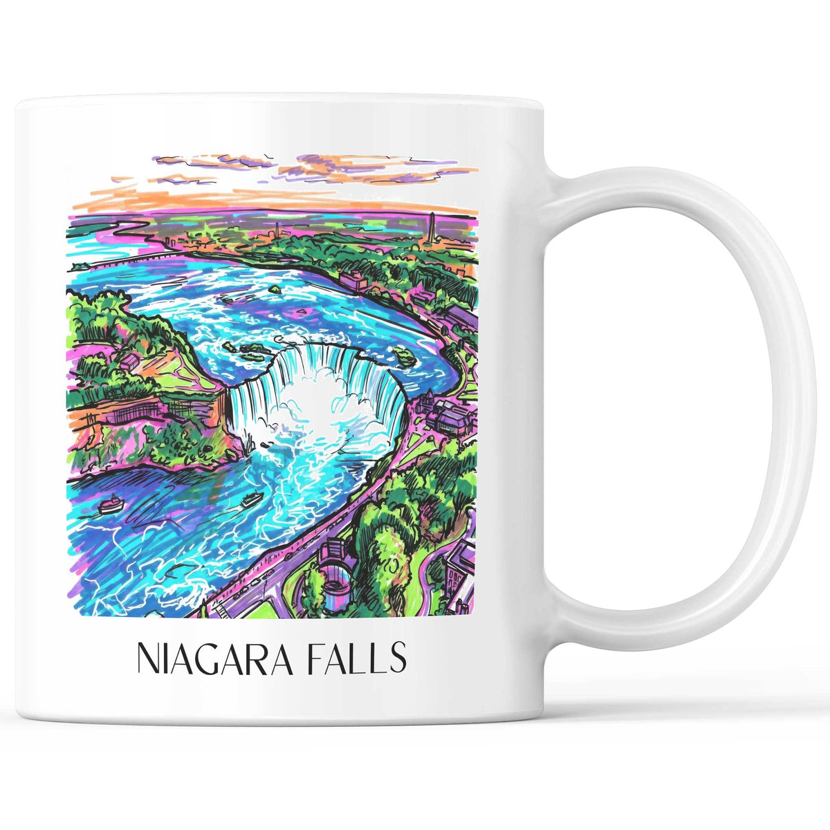 Niagara Fälle - Kanada/USA Becher - Kaffeetasse im Tag Graffiti Stil - favplace