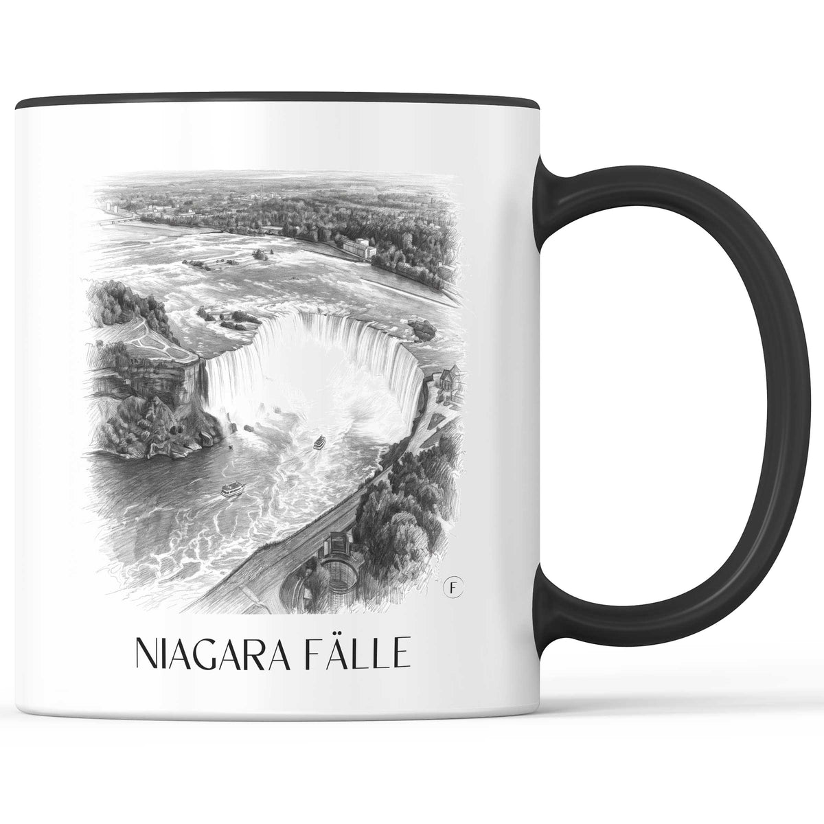 niagara-fälle-kanada/usa-kaffeebecher-bleistift-zeichnung-drawing