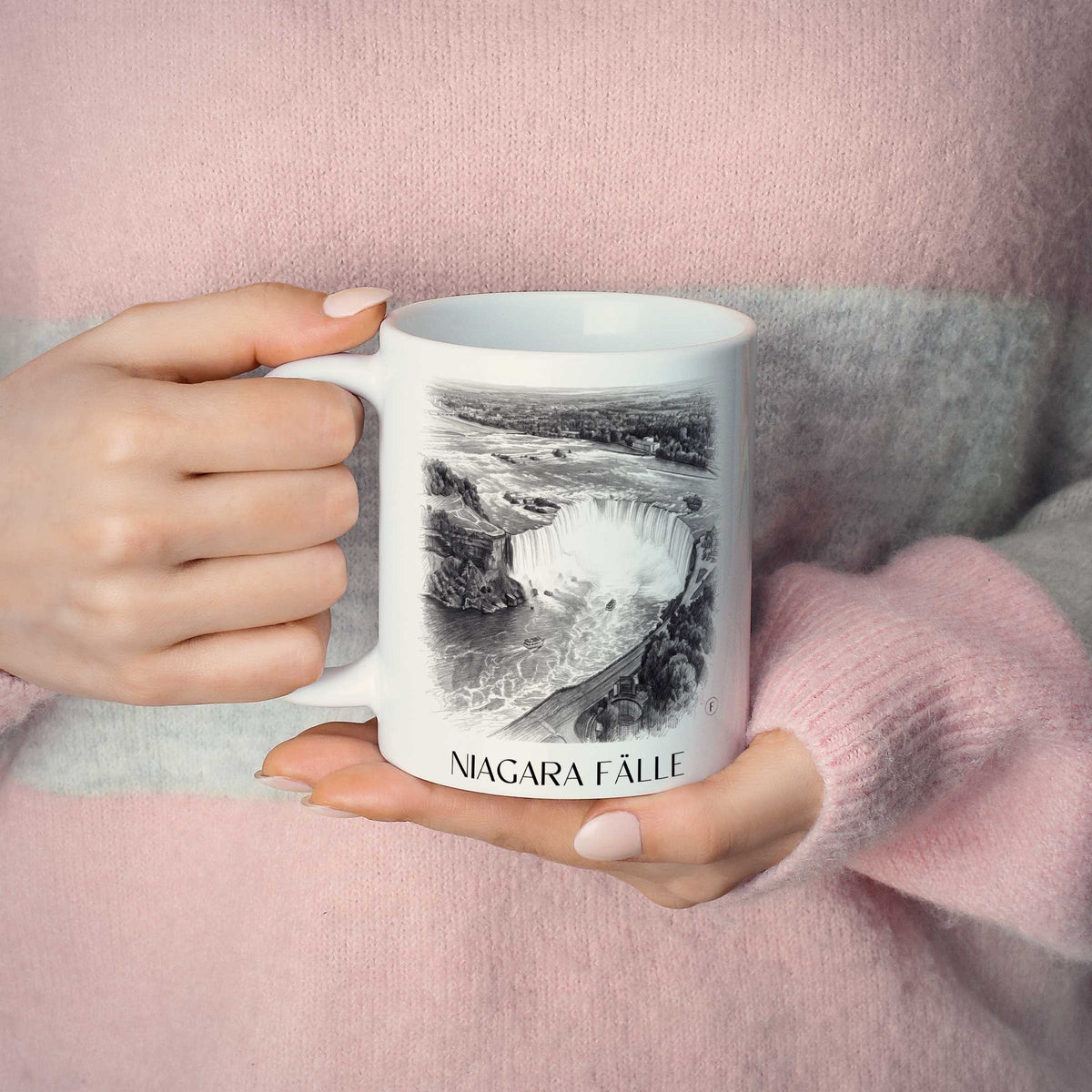 niagara-fälle-kanada/usa-kaffeebecher-bleistift-zeichnung-drawing