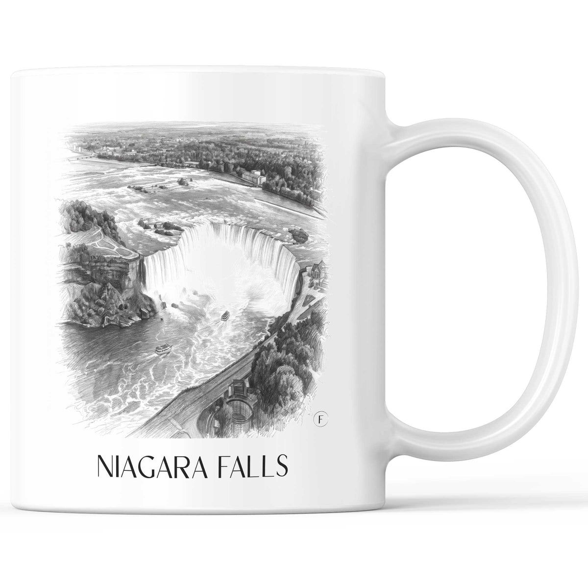 Niagara Fälle - Kanada/USA Becher - Kaffeetasse im Zeichnung Stil - favplace