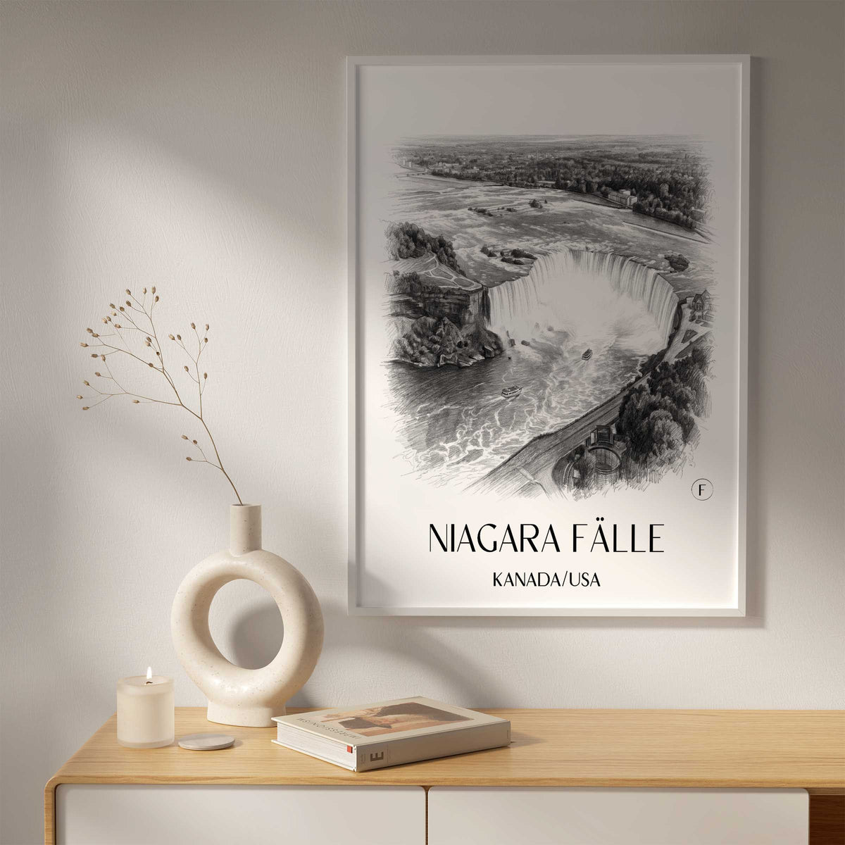 niagara-fälle-kanada/usa-poster-bleistift-zeichnung-drawing