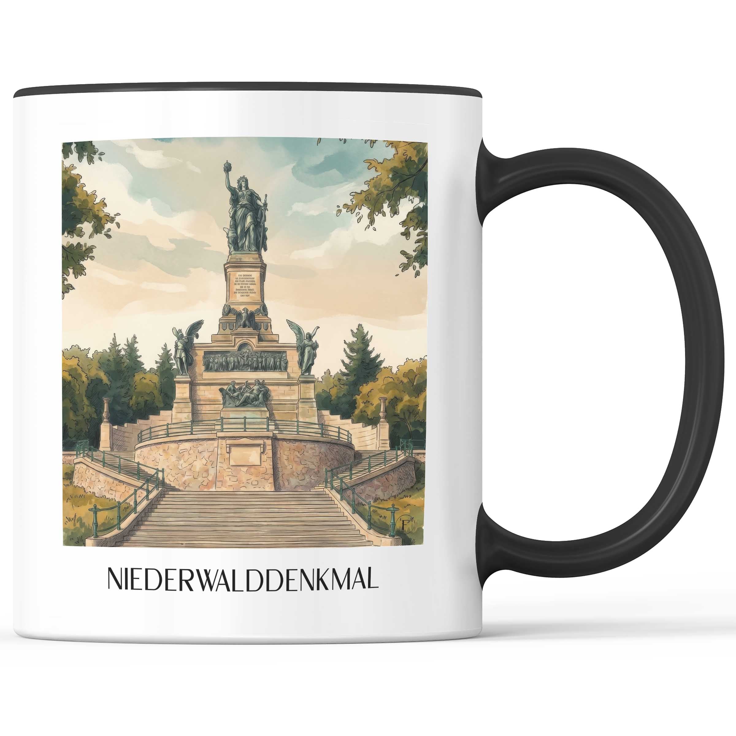 niederwalddenkmal-rheingau-deutschland-kaffeebecher-aquarell