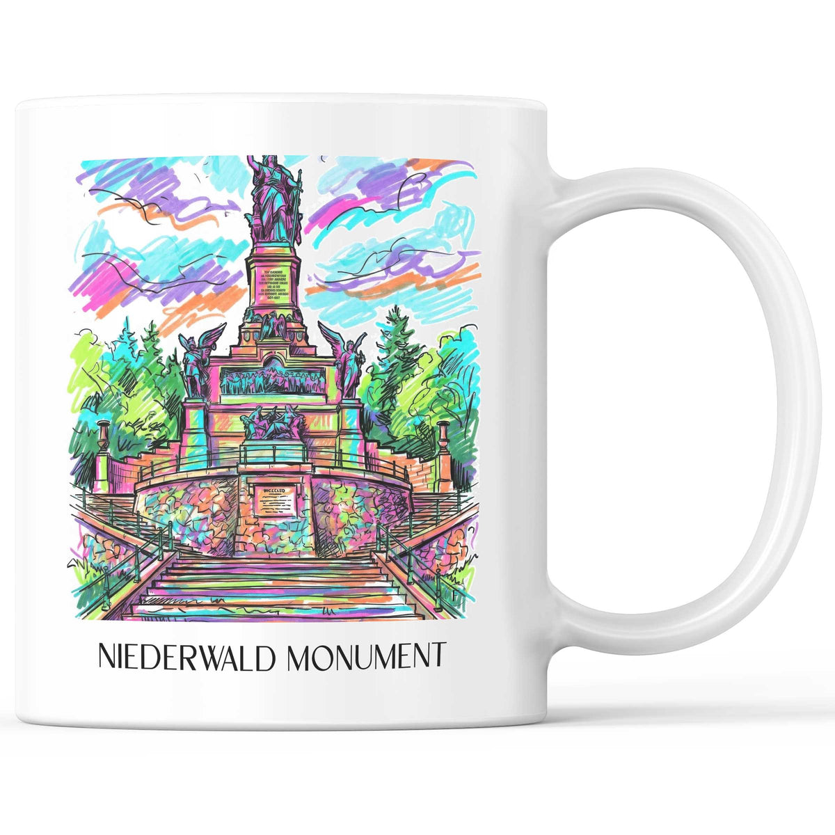 Niederwalddenkmal Kaffeebecher - Rheingau - Deutschland Becher - Kaffeetasse im Tag Graffiti Stil - favplace