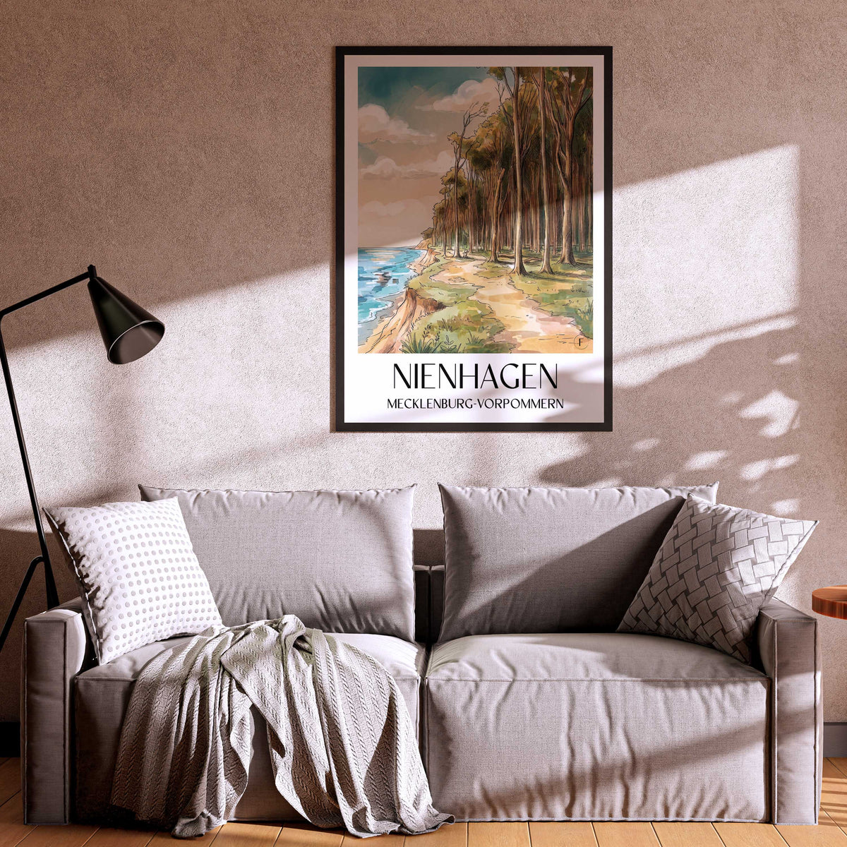nienhagen-mecklenburg-vorpommern-deutschland-poster-aquarell
