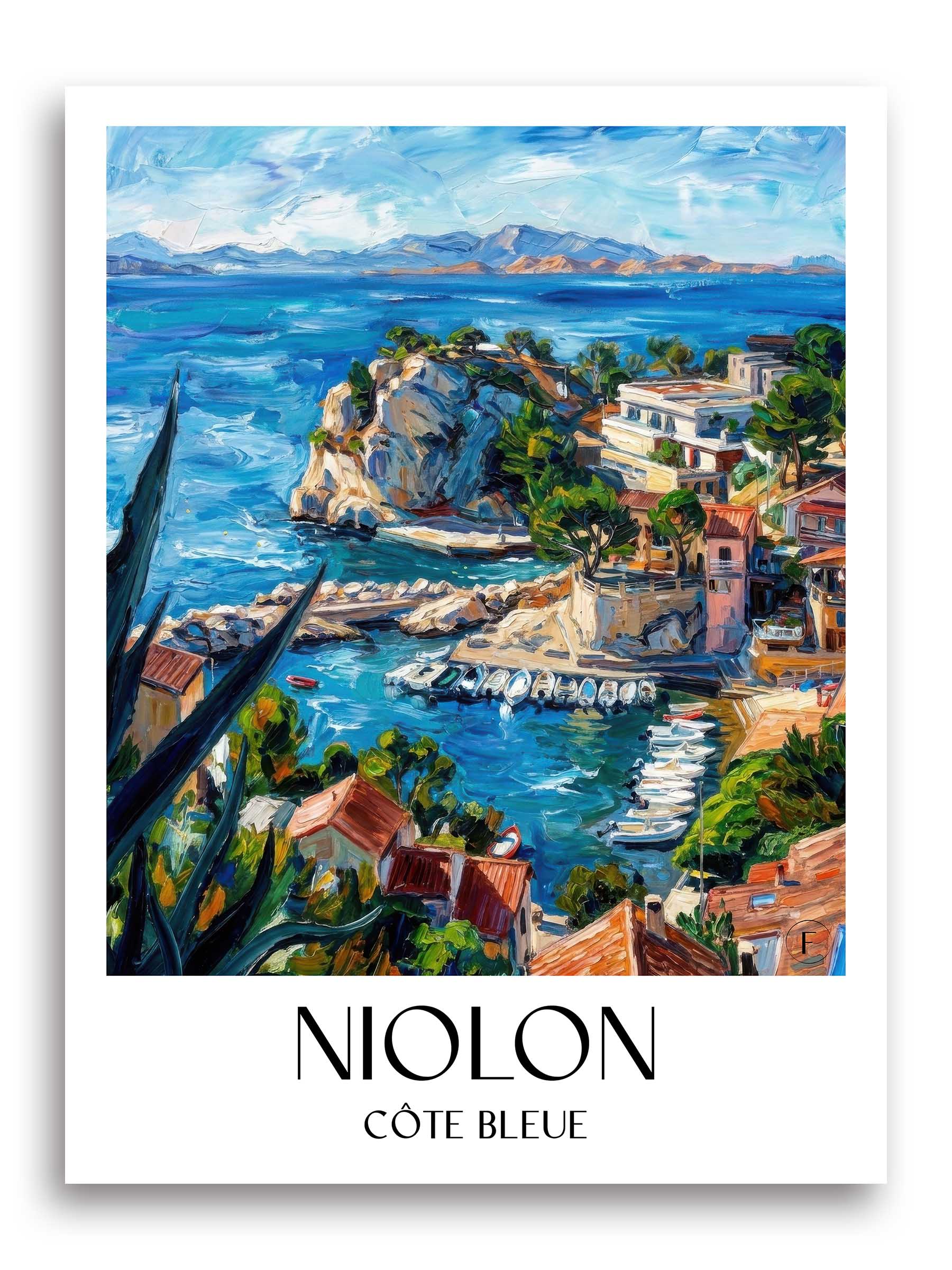 Niolon Poster - Côte Bleue - Frankreich Kunstdruck - Ölgemälde von A4 bis A1 - favplace