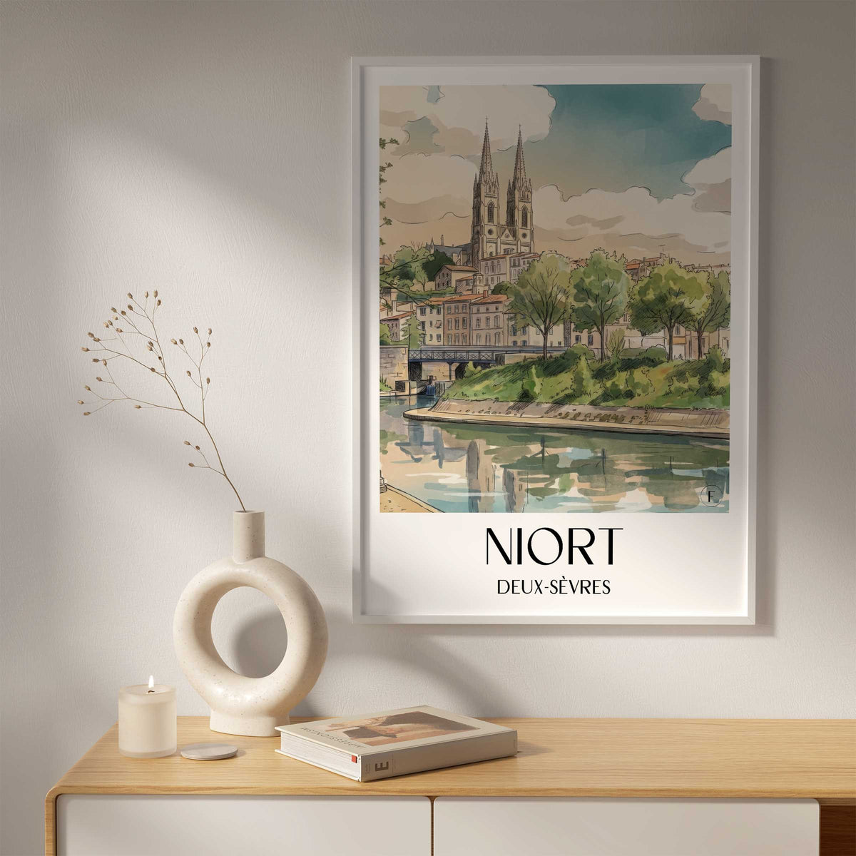 niort-deux-sèvres-frankreich-poster-aquarell