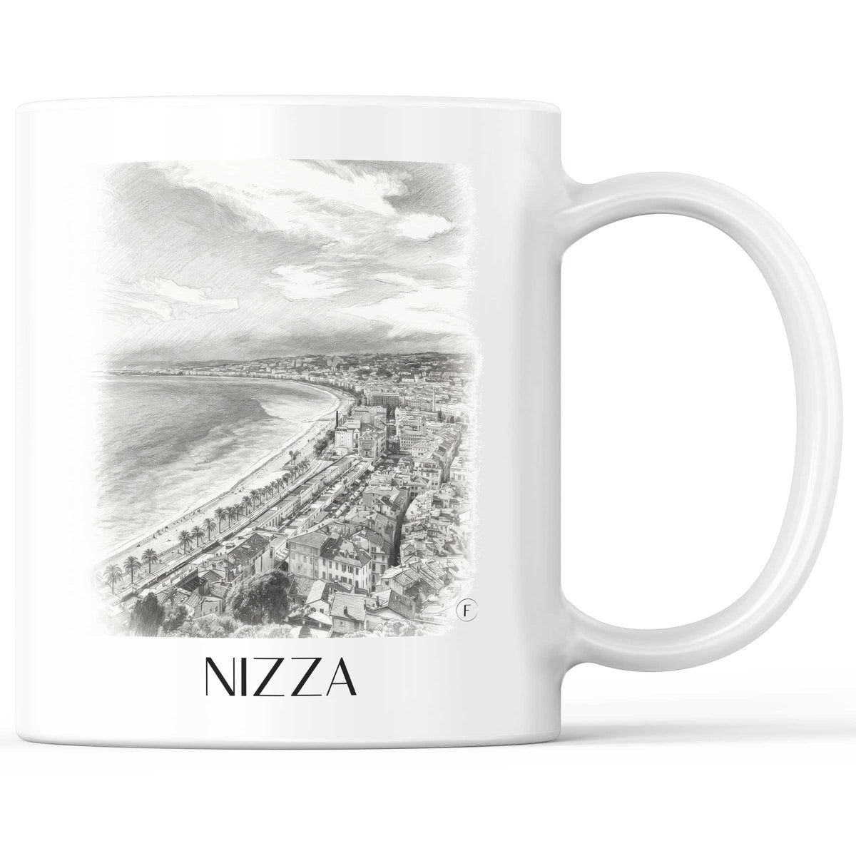 Nizza - Frankreich Becher - Kaffeetasse im Zeichnung Stil - favplace