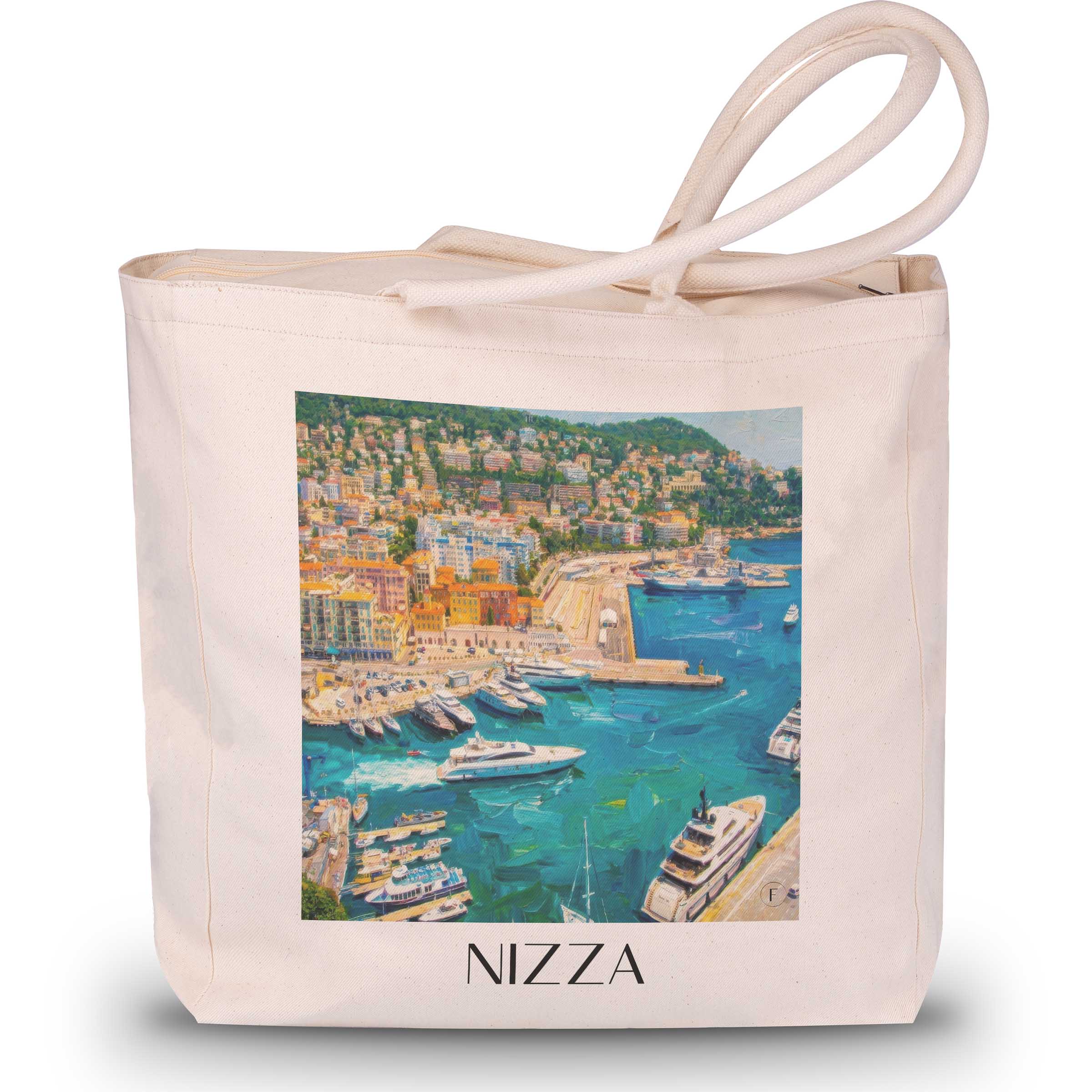 nizza-côte-d´azur-frankreich-einkaufstasche-oil-painting-oelgemaelde