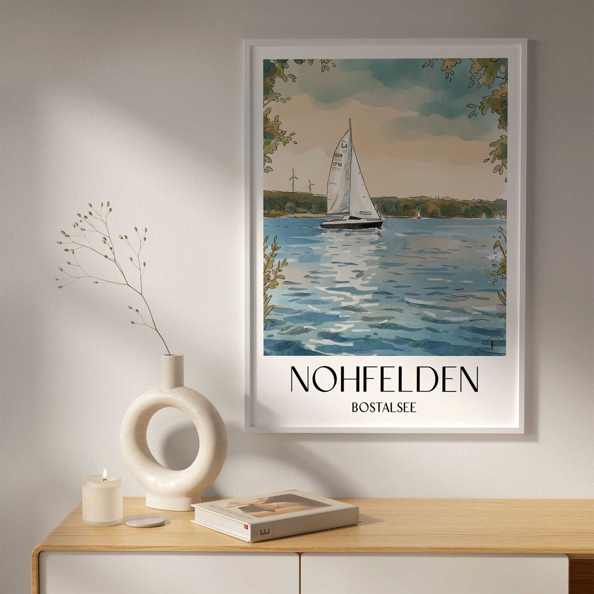 nohfelden-bostalsee-deutschland-poster-aquarell