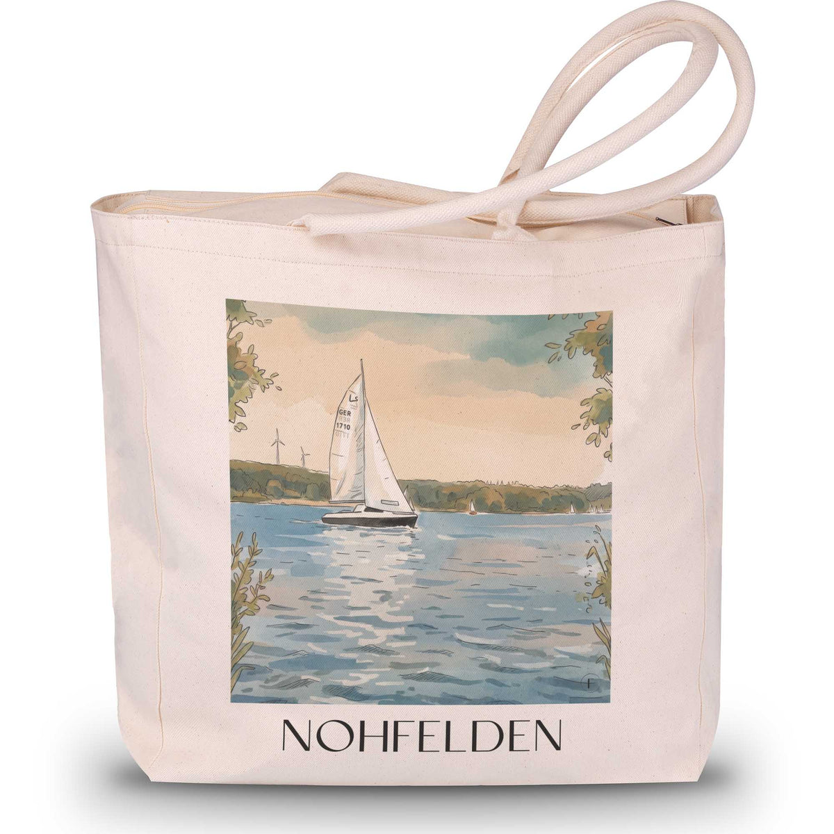 nohfelden-bostalsee-deutschland-einkaufstasche-aquarell