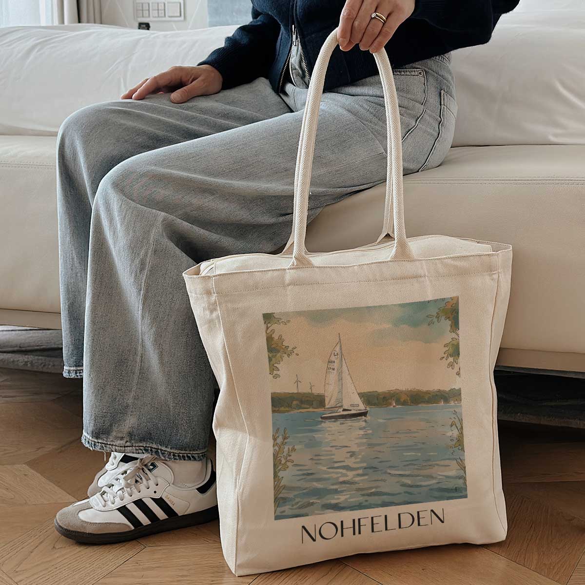 nohfelden-bostalsee-deutschland-einkaufstasche-aquarell