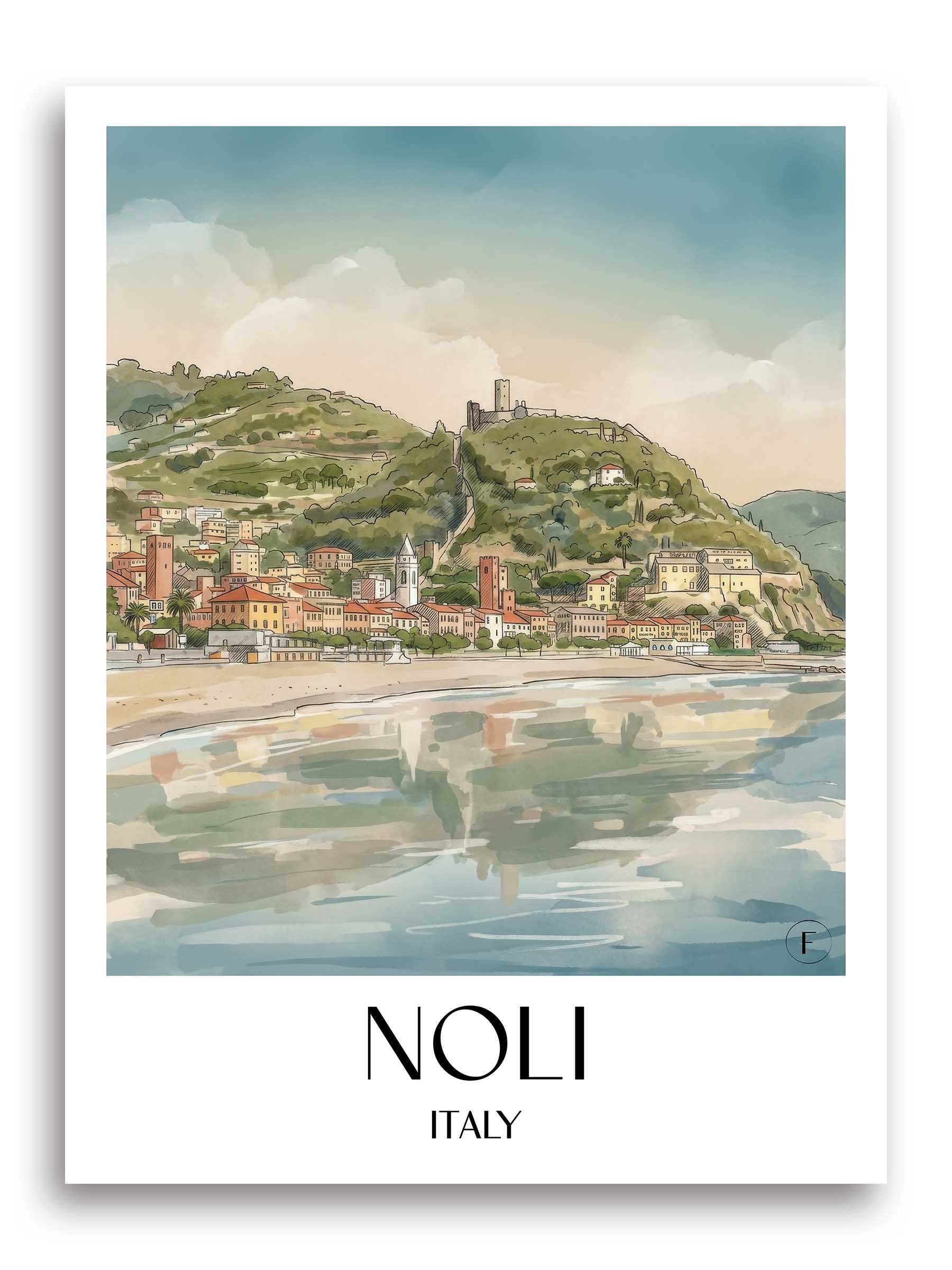 Noli Poster - Ligurien - Italien Kunstdruck - Aquarell von A4 bis A1 - favplace