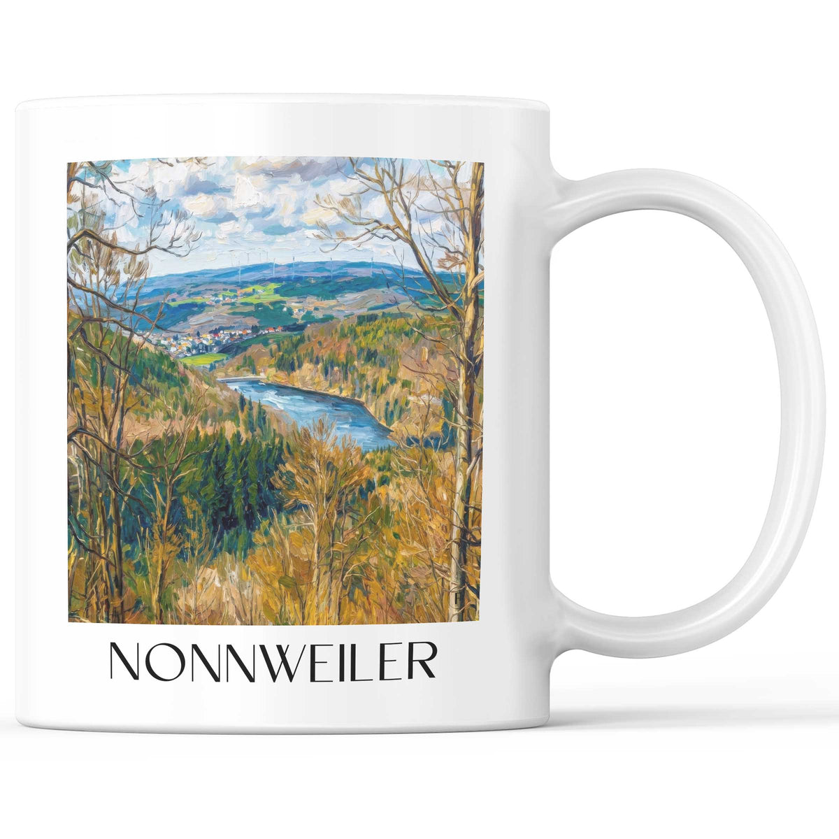 Nonnweiler Kaffeebecher - Hochwald - Deutschland Becher - Kaffeetasse im Ölgemälde Stil - favplace