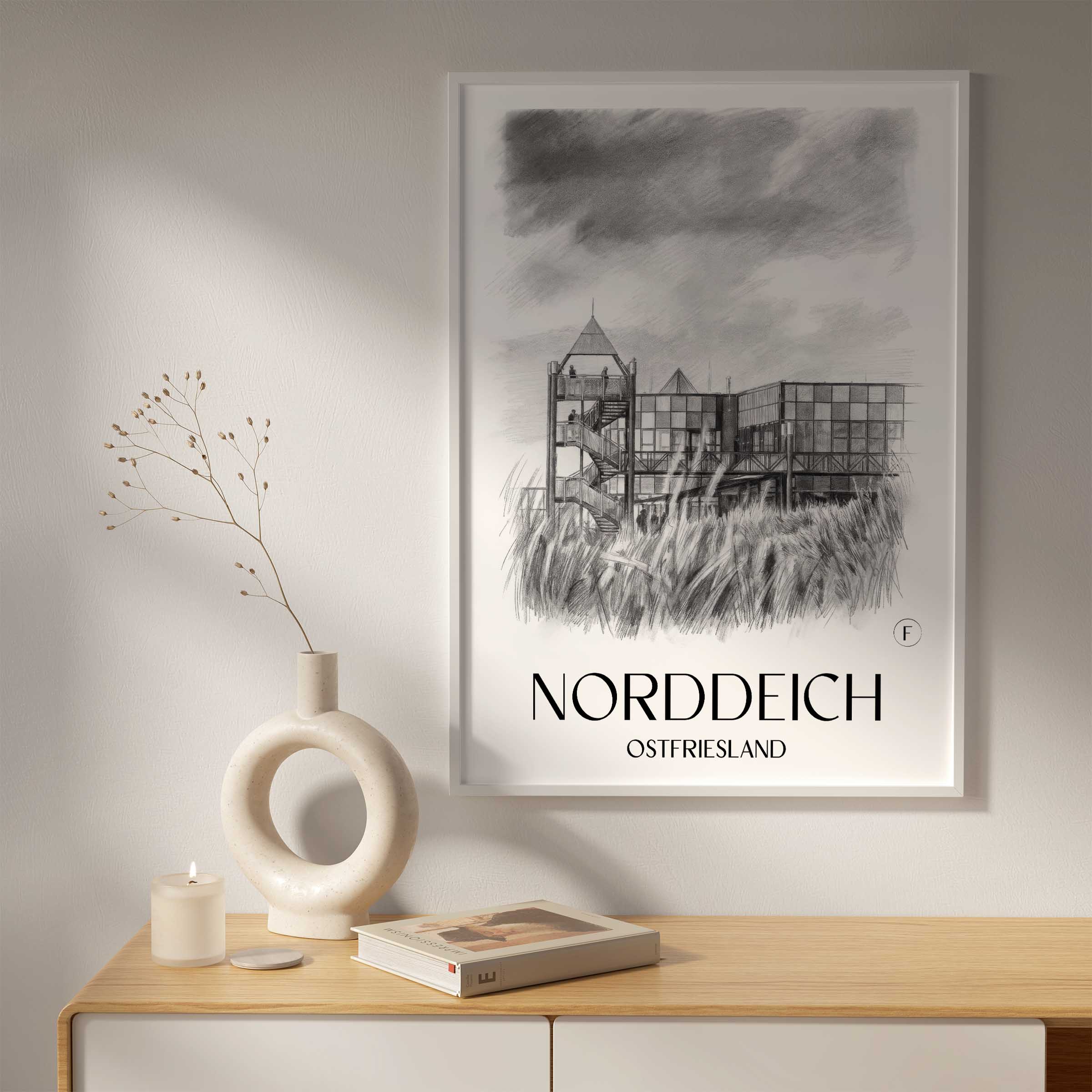 norddeich-ostfriesland-deutschland-poster-bleistift-zeichnung-drawing