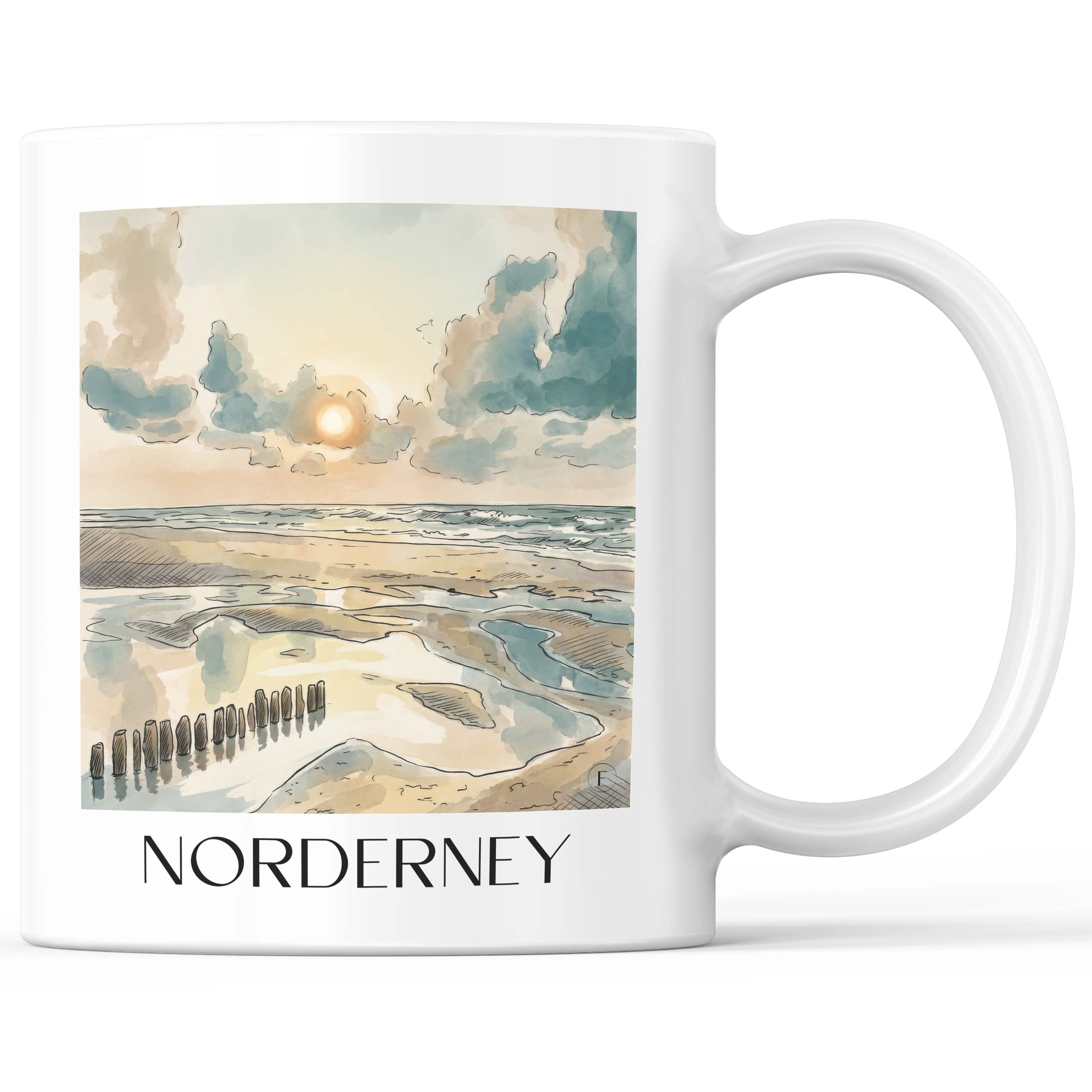 Norderney - Deutschland Becher - Kaffeetasse im Aquarell Stil - favplace