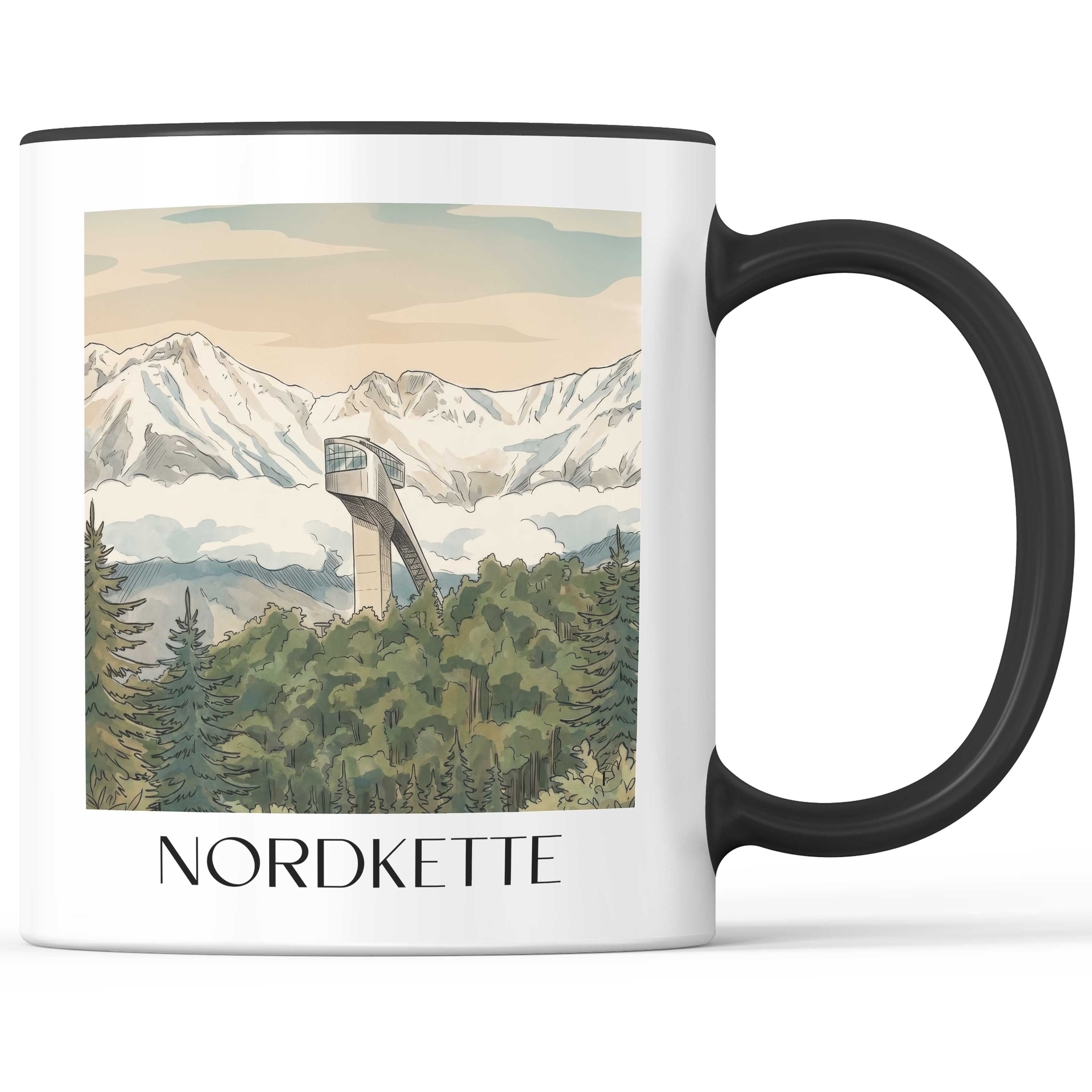 nordkette-innsbruck-österreich-kaffeebecher-aquarell