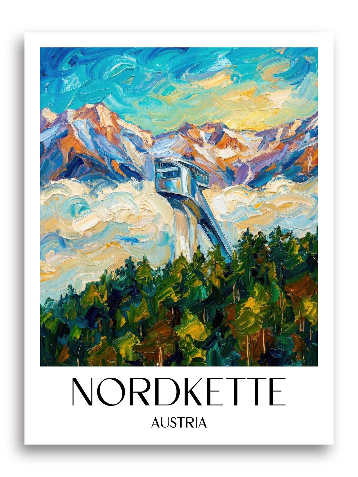 Nordkette Poster - Innsbruck - Österreich Kunstdruck - Ölgemälde von A4 bis A1 - favplace