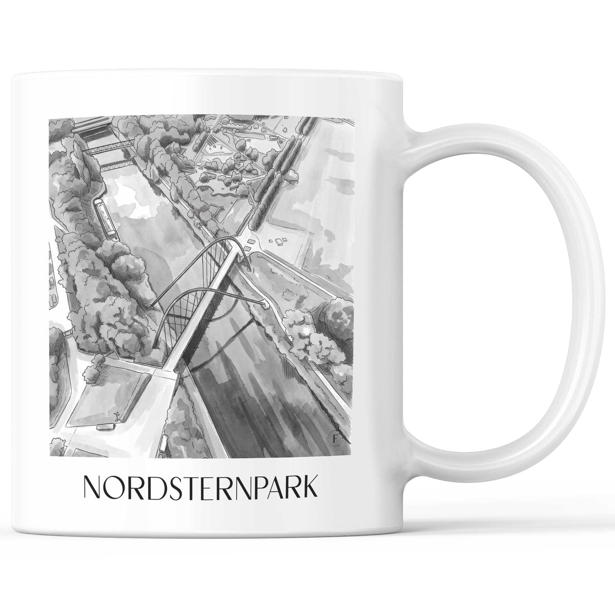 nordsternpark-gelsenkirchen-deutschland-kaffeebecher-aquarell-schwarz-weiss