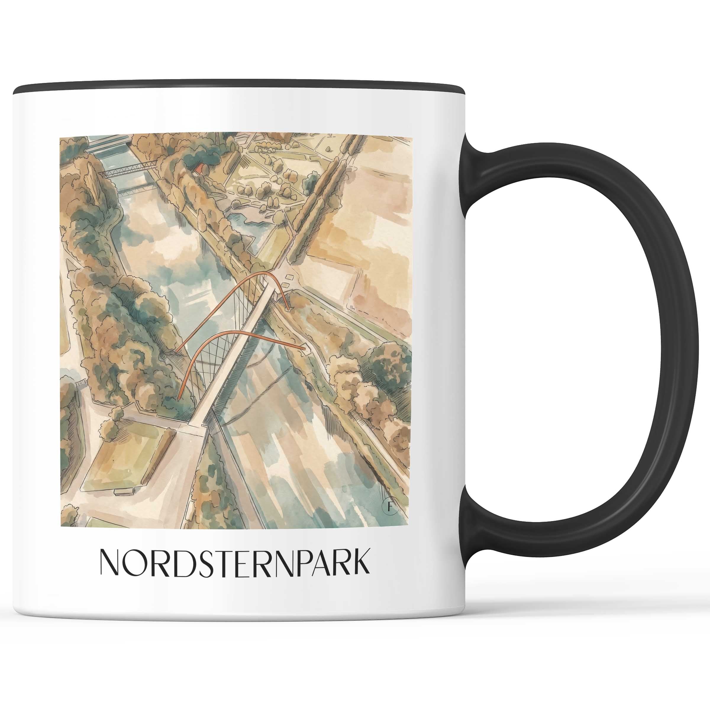 nordsternpark-gelsenkirchen-deutschland-kaffeebecher-aquarell