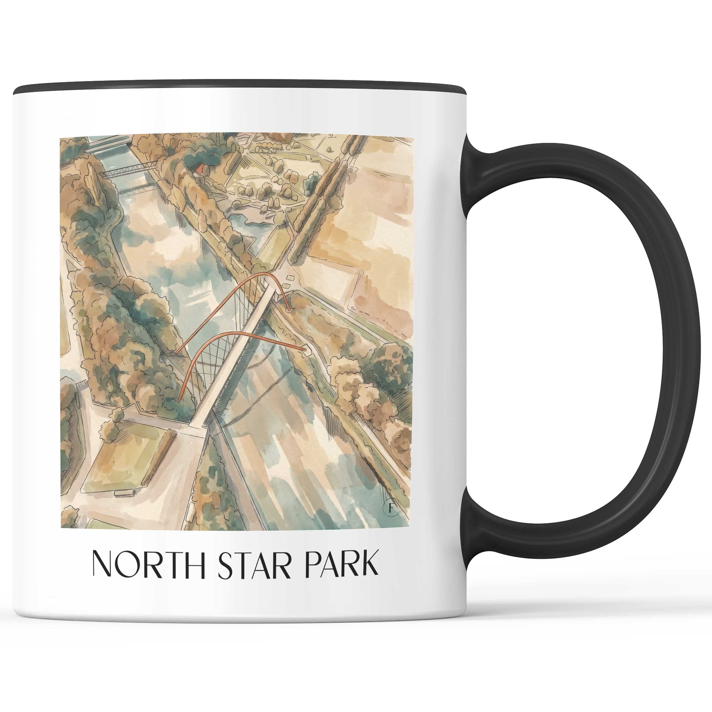 Nordsternpark Kaffeebecher - Gelsenkirchen - Deutschland Becher - Kaffeetasse im Aquarell Stil - favplace