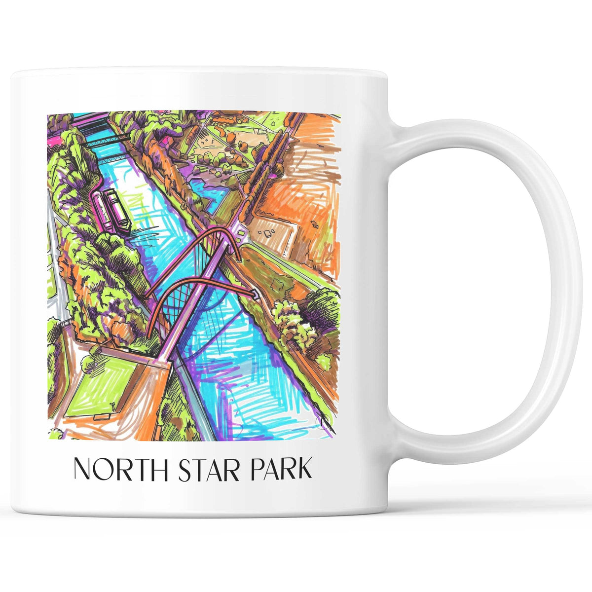 Nordsternpark Kaffeebecher - Gelsenkirchen - Deutschland Becher - Kaffeetasse im Tag Graffiti Stil - favplace