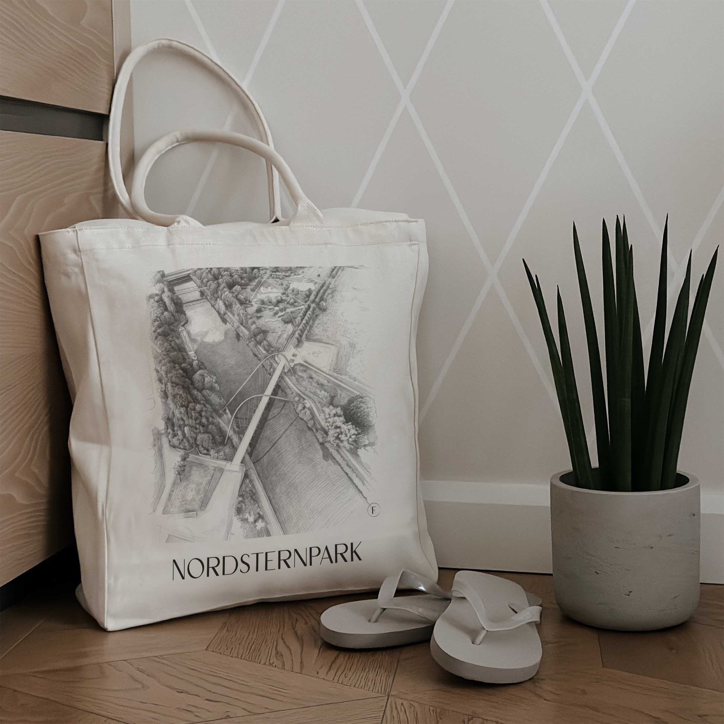 nordsternpark-gelsenkirchen-deutschland-einkaufstasche-bleistift-zeichnung-drawing