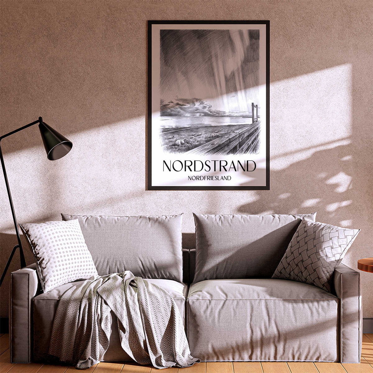 nordstrand-nordfriesland-deutschland-poster-bleistift-zeichnung-drawing