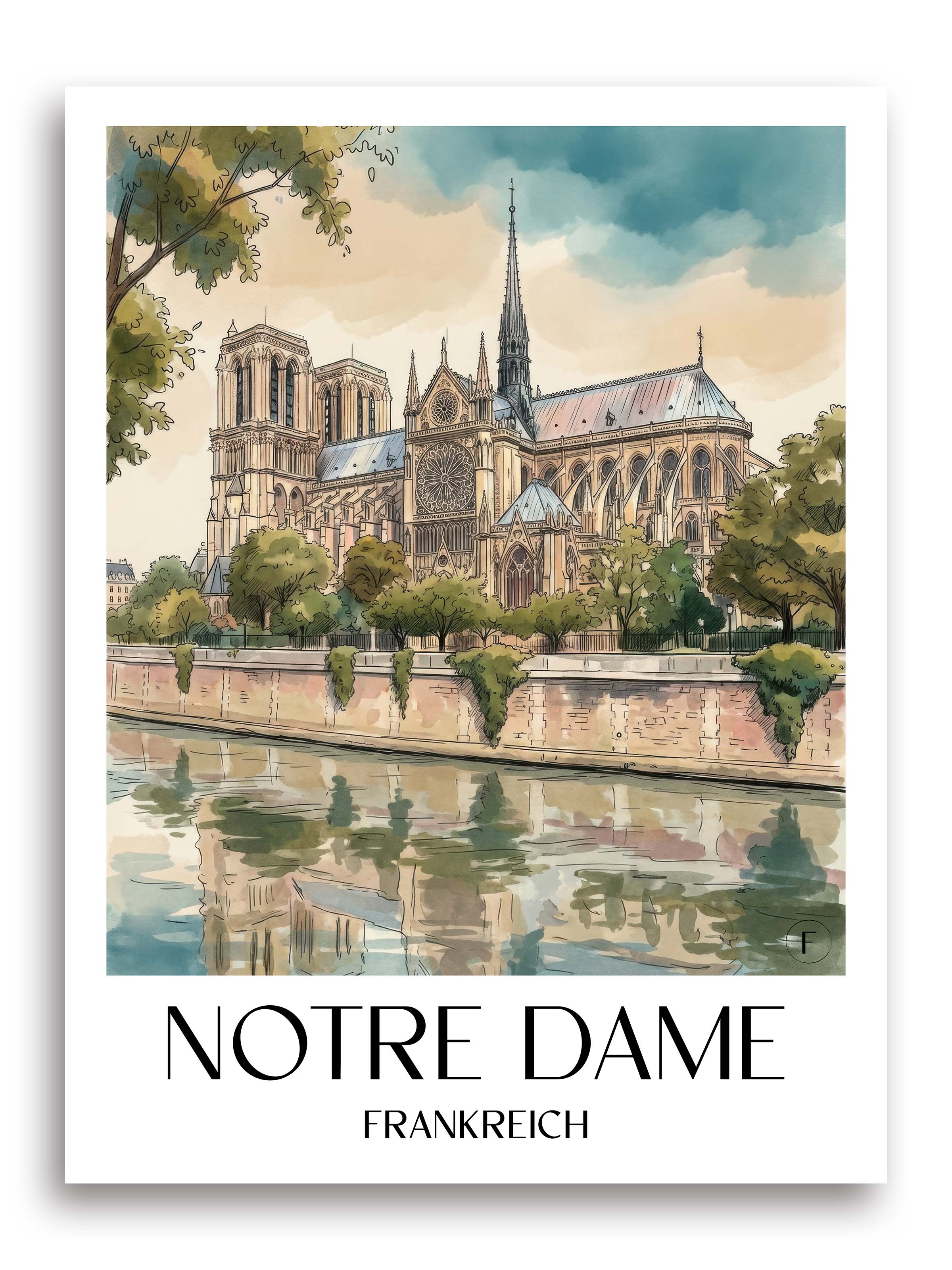 notre-dame-frankreich-poster-aquarell