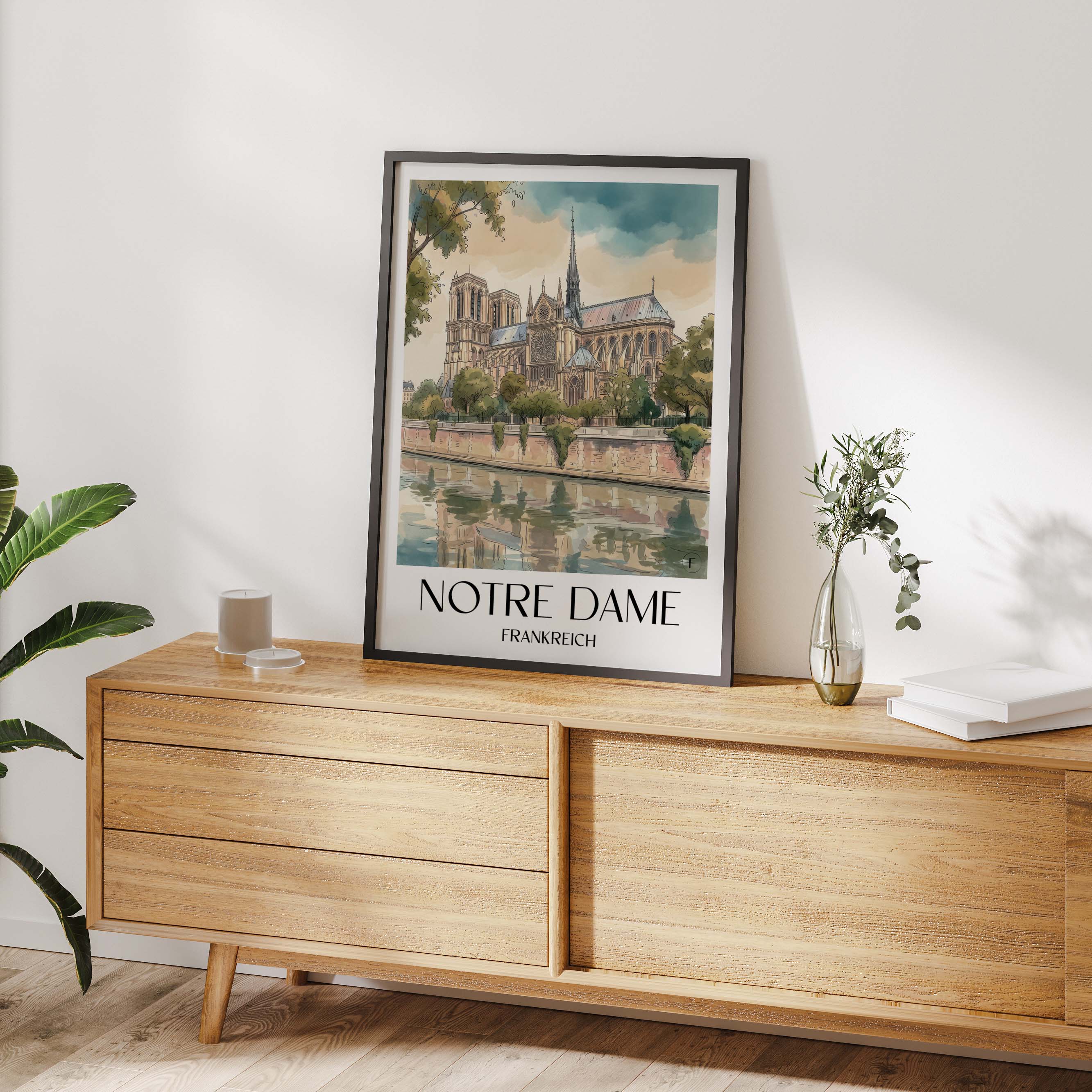 notre-dame-frankreich-poster-aquarell