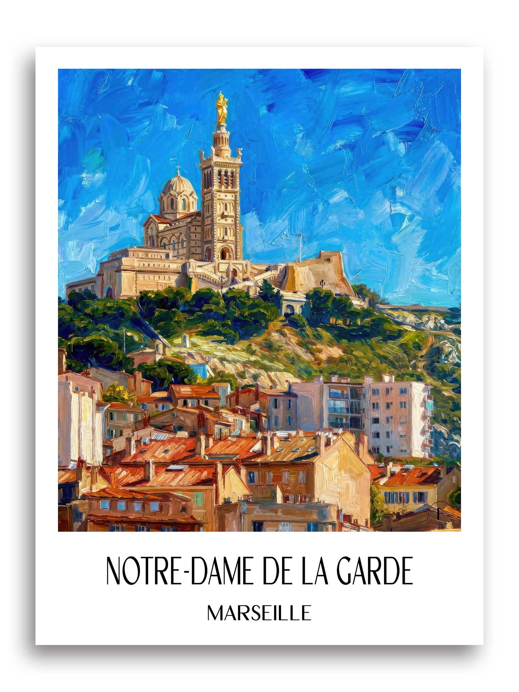 Notre-Dame de la Garde Poster - Marseille - Frankreich Kunstdruck - Ölgemälde von A4 bis A1 - favplace