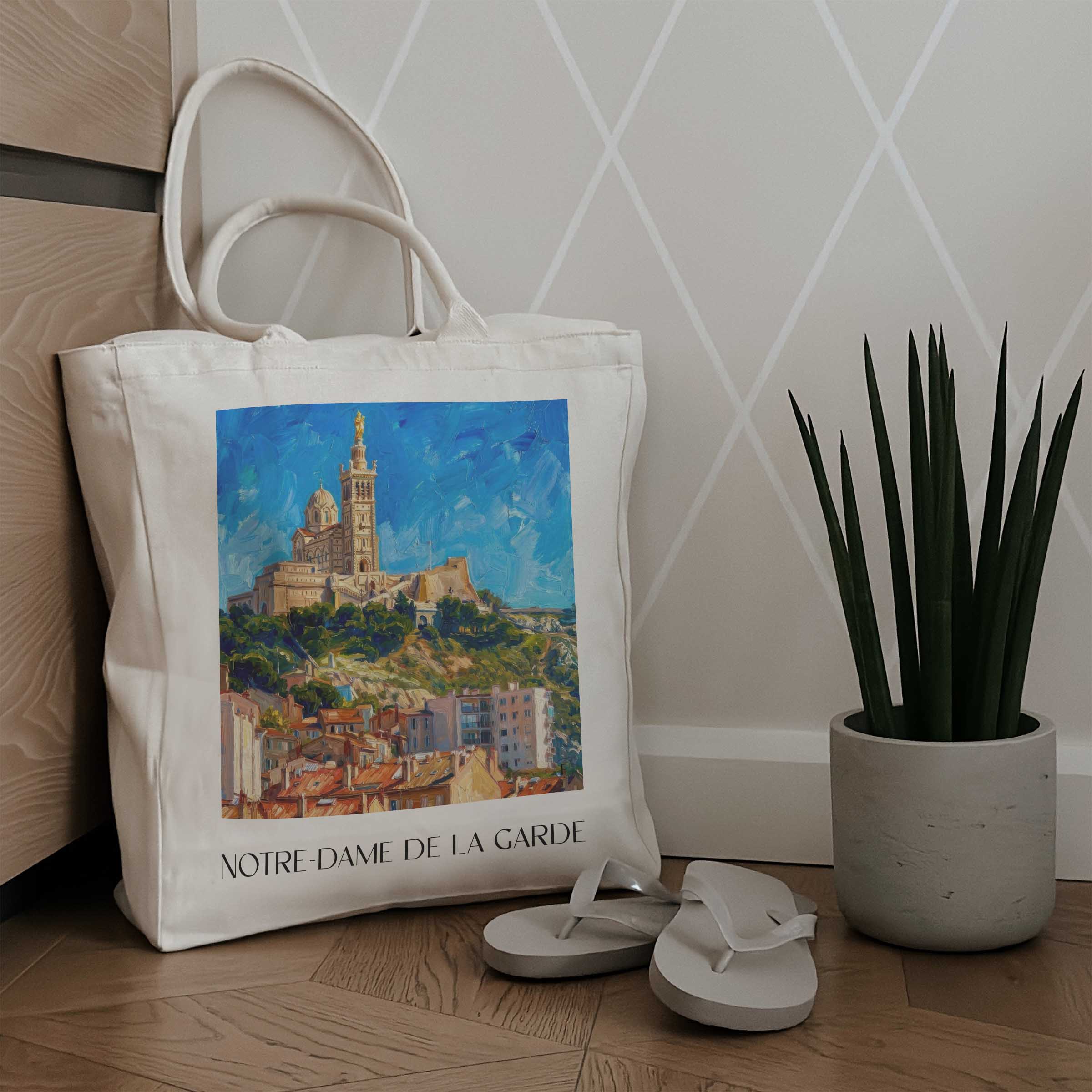 notre-dame-de-la-garde-marseille-frankreich-einkaufstasche-oil-painting-oelgemaelde