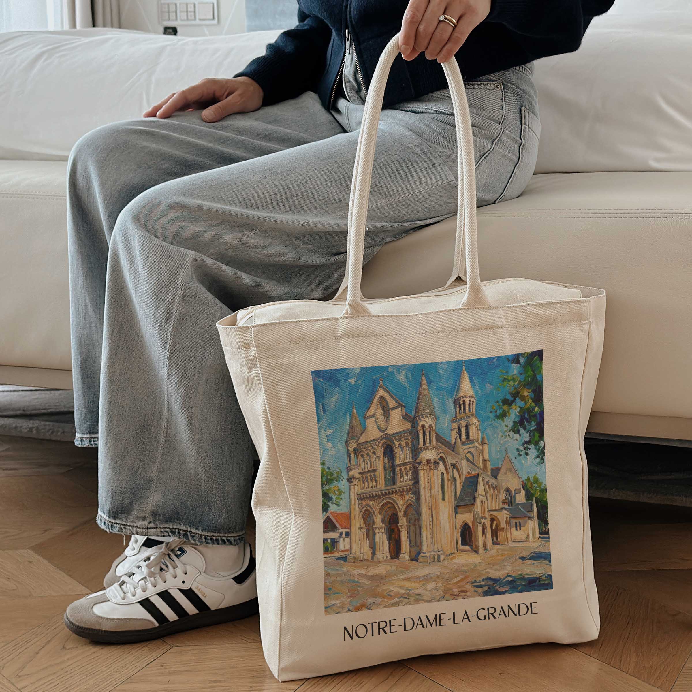 notre-dame-la-grande-poitiers-frankreich-einkaufstasche-oil-painting-oelgemaelde