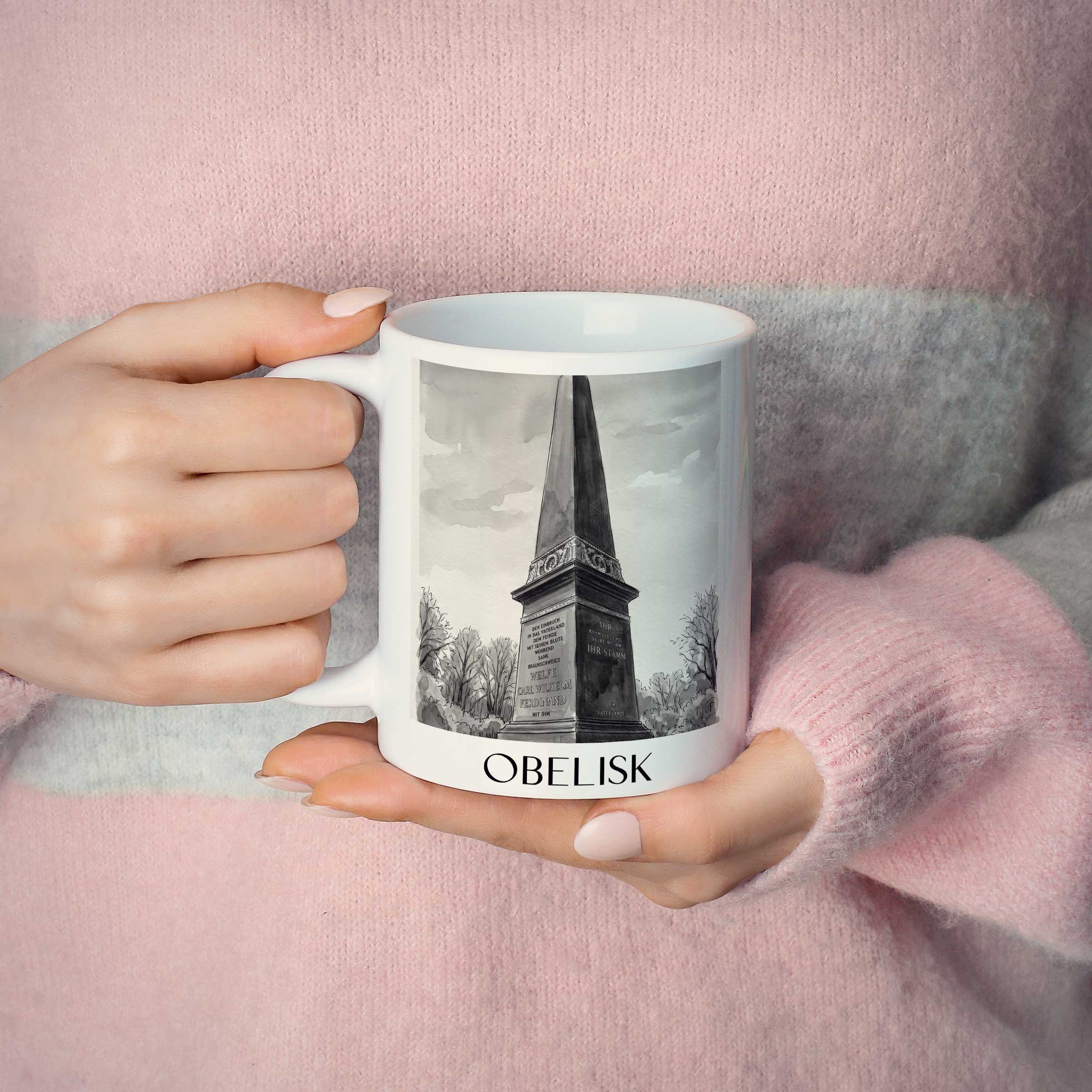 obelisk-braunschweig-deutschland-kaffeebecher-aquarell-schwarz-weiss