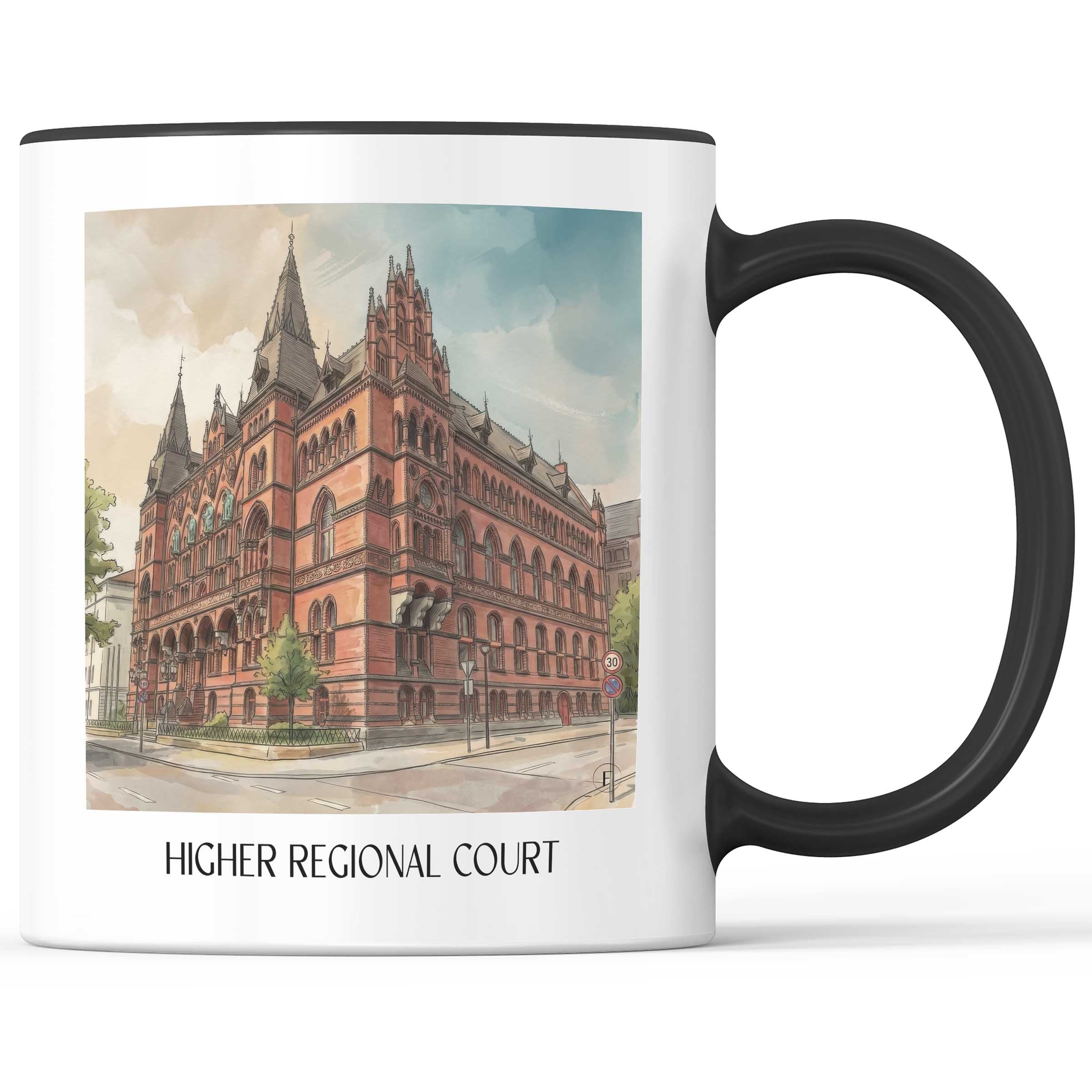 Oberlandesgericht Kaffeebecher - Rostock - Deutschland Becher - Kaffeetasse im Aquarell Stil - favplace