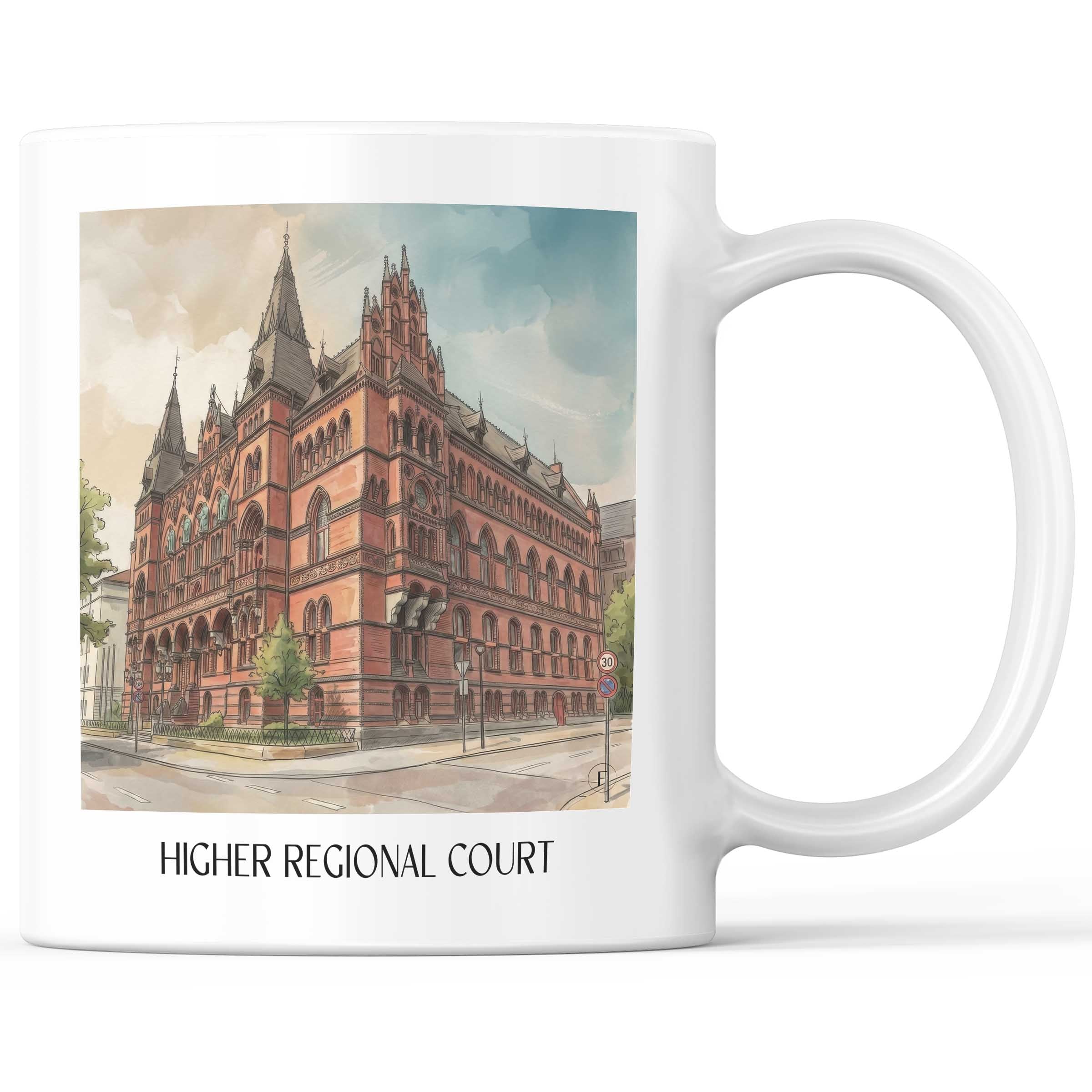 Oberlandesgericht Kaffeebecher - Rostock - Deutschland Becher - Kaffeetasse im Aquarell Stil - favplace