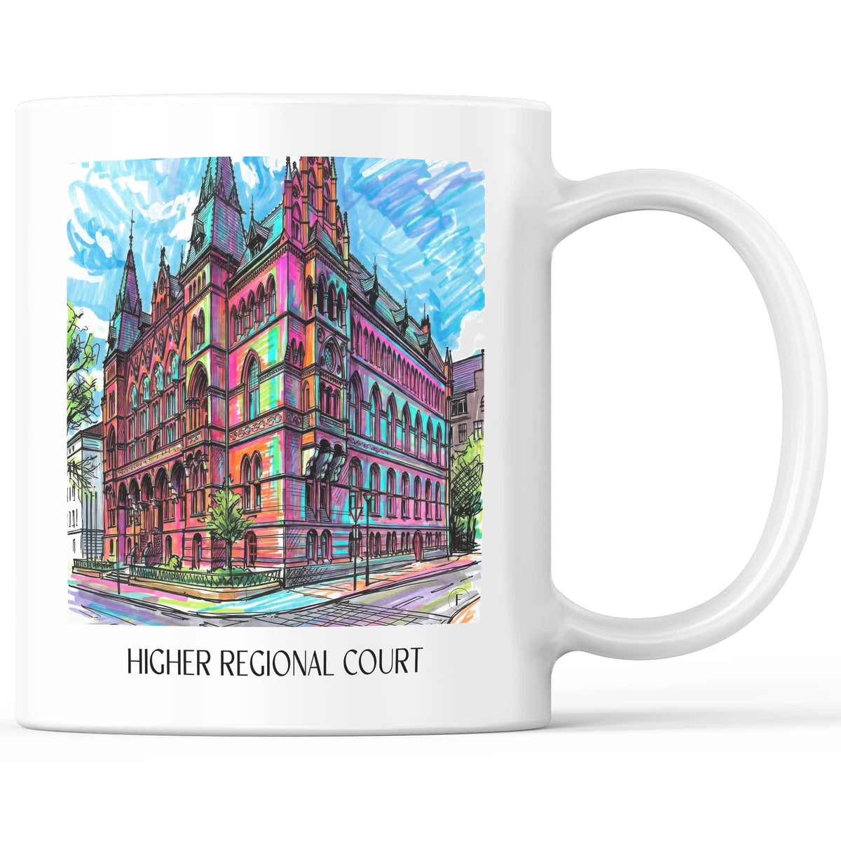 Oberlandesgericht Kaffeebecher - Rostock - Deutschland Becher - Kaffeetasse im Tag Graffiti Stil - favplace