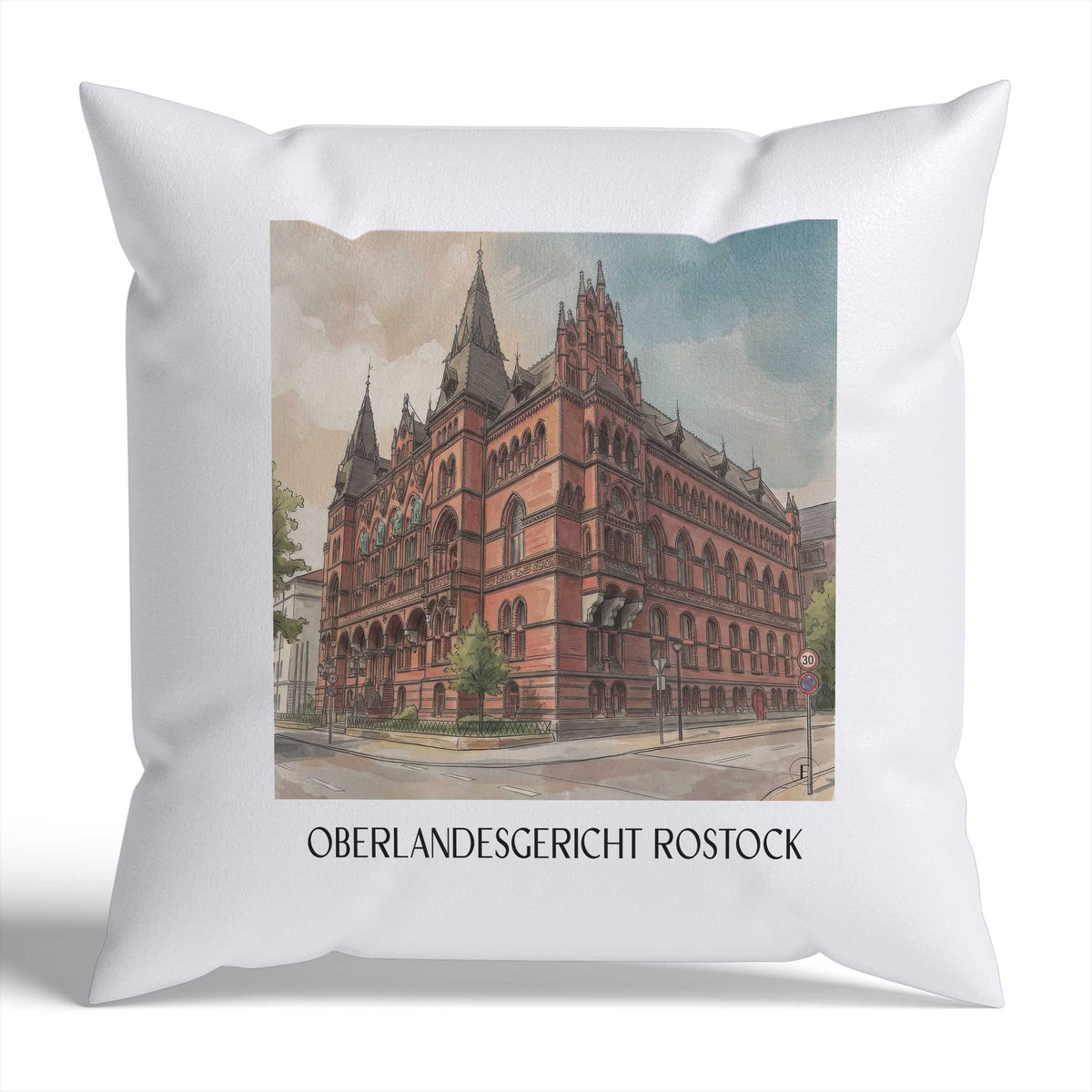 oberlandesgericht-rostock-deutschland-kissenbezug-aquarell