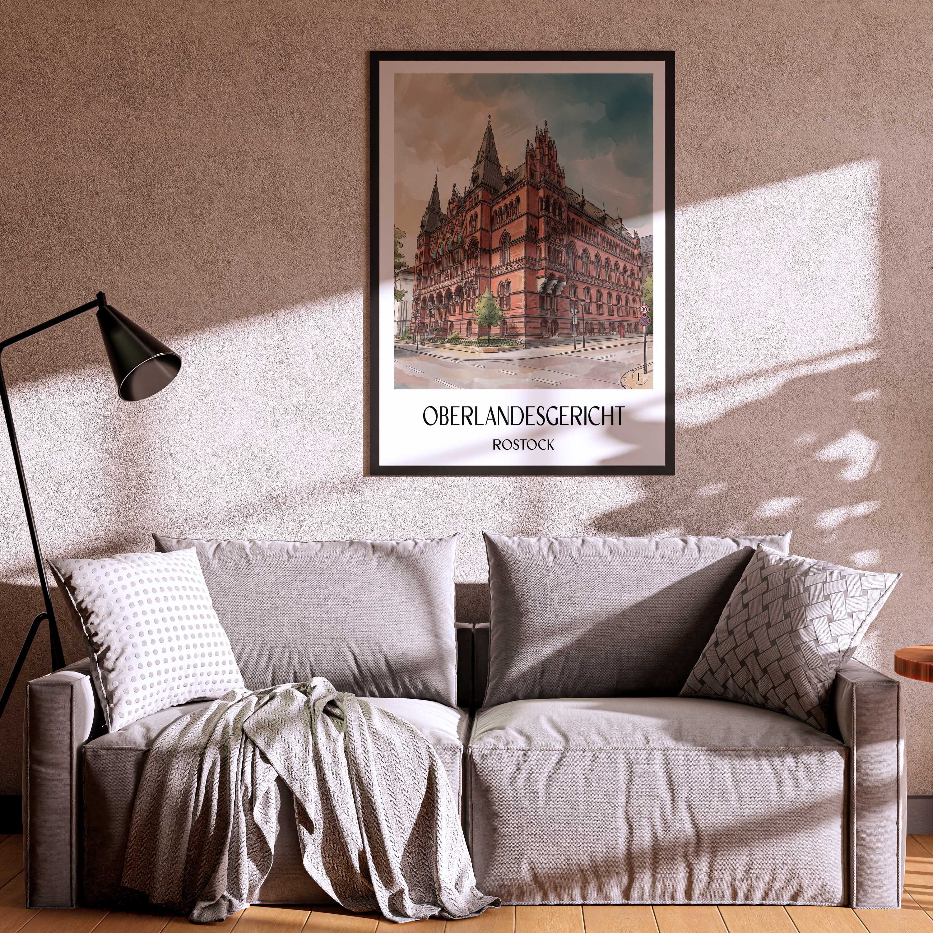 oberlandesgericht-rostock-deutschland-poster-aquarell