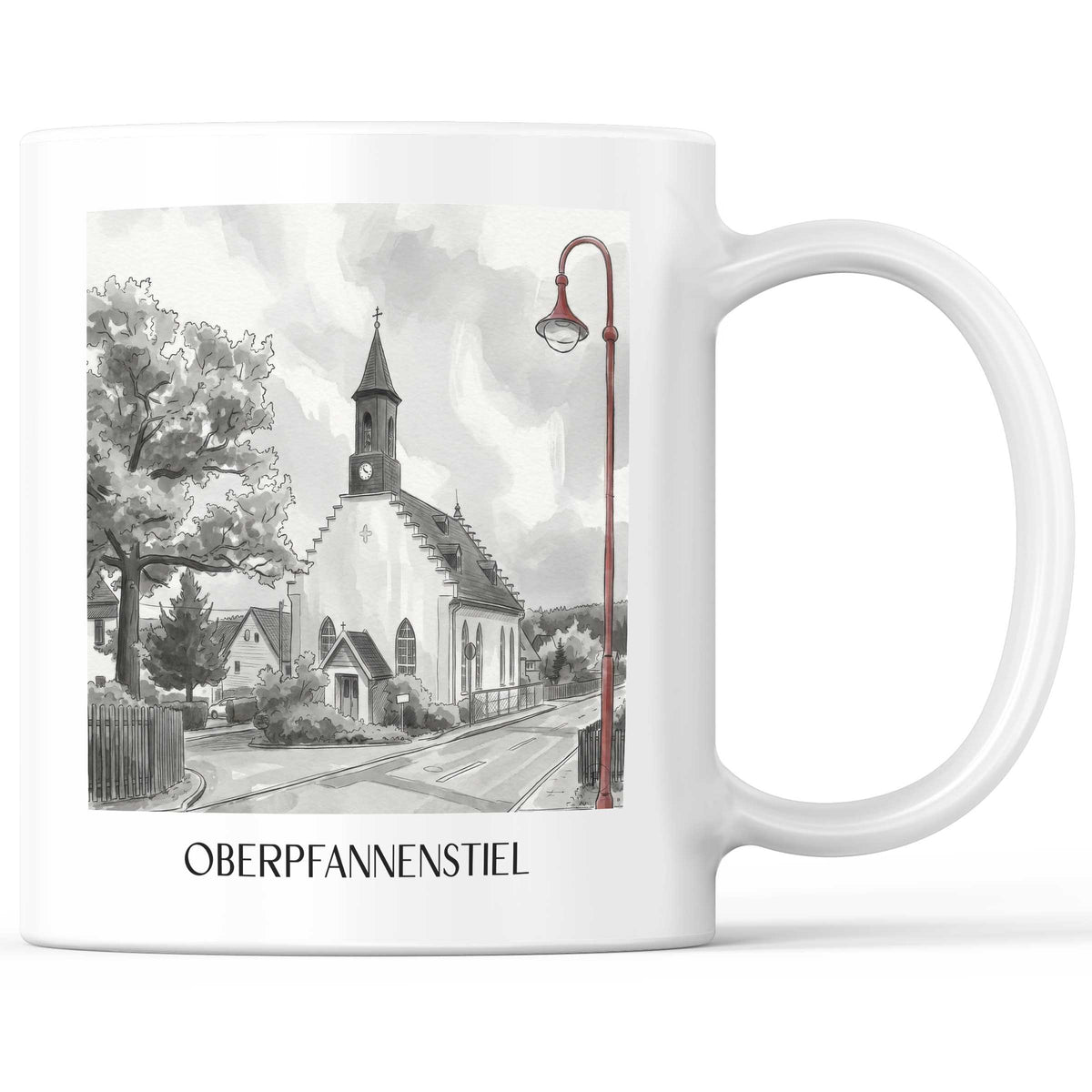 oberpfannenstiel-erzgebirge-deutschland-kaffeebecher-aquarell-schwarz-weiss