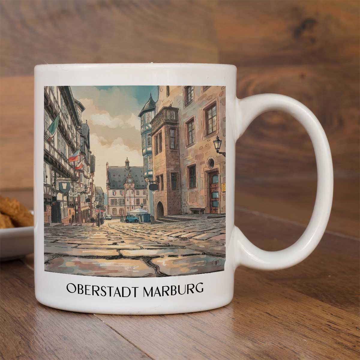 oberstadt-marburg-deutschland-kaffeebecher-aquarell