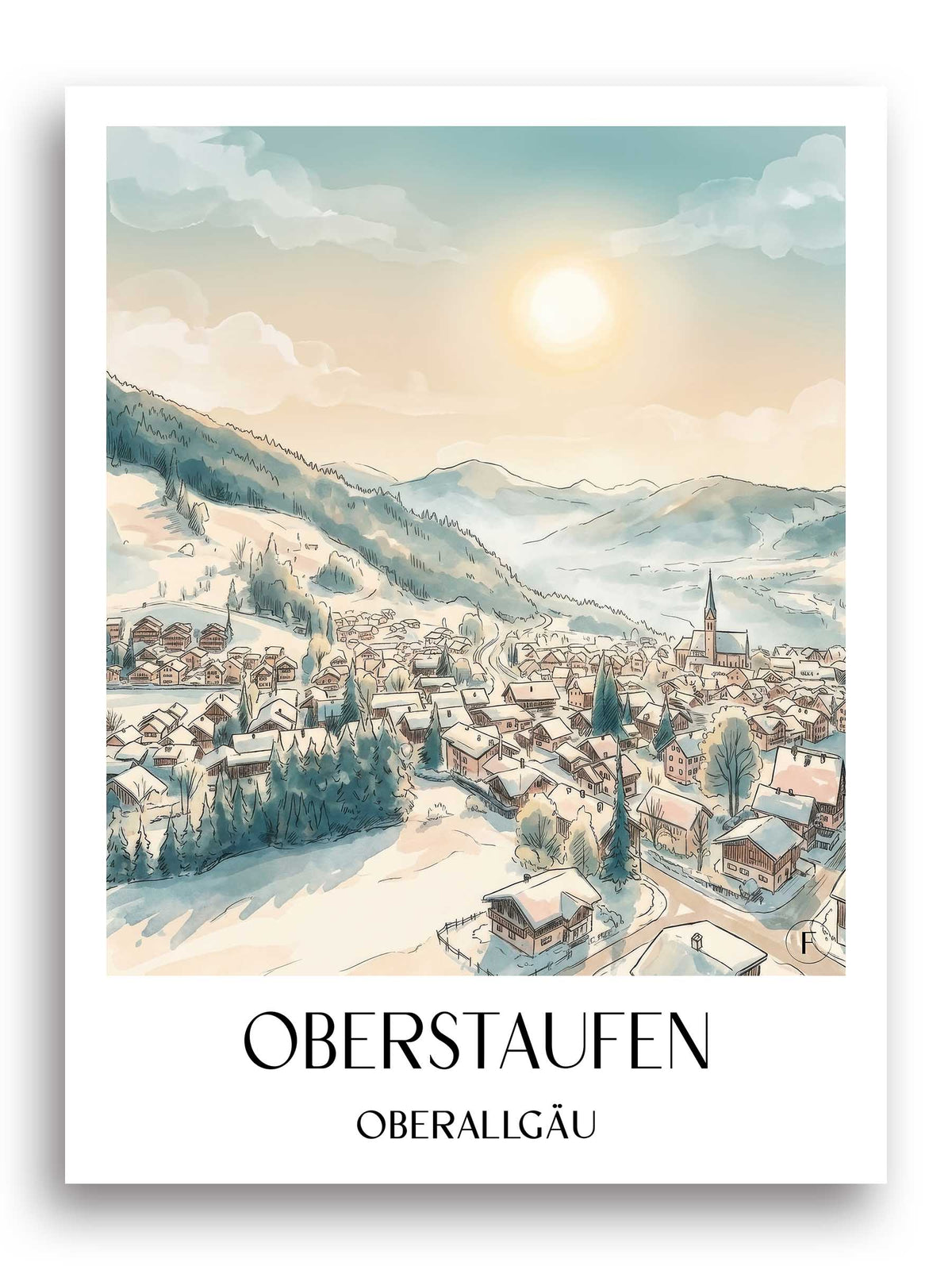 oberstaufen-oberallgäu-deutschland-poster-aquarell