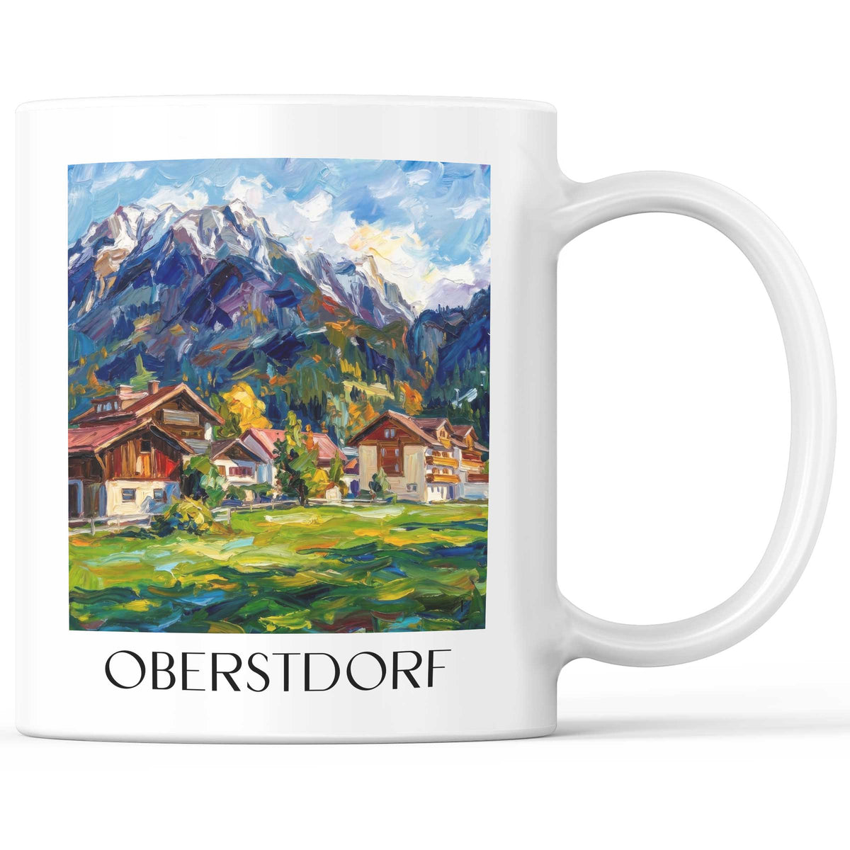 Oberstdorf Kaffeebecher - Oberallgäu - Deutschland Becher - Kaffeetasse im Ölgemälde Stil - favplace