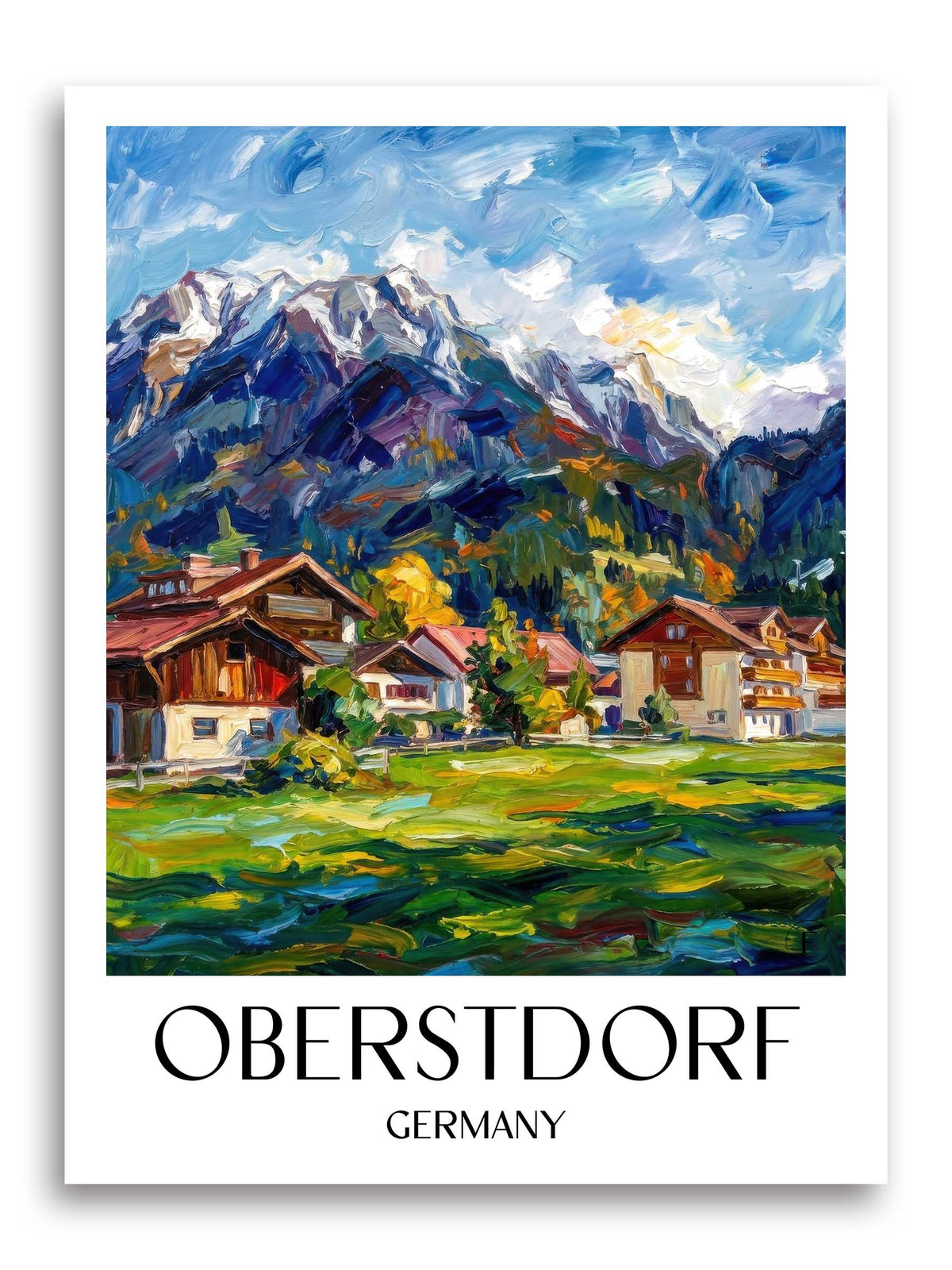 Oberstdorf Poster - Oberallgäu - Deutschland Kunstdruck - Ölgemälde von A4 bis A1 - favplace