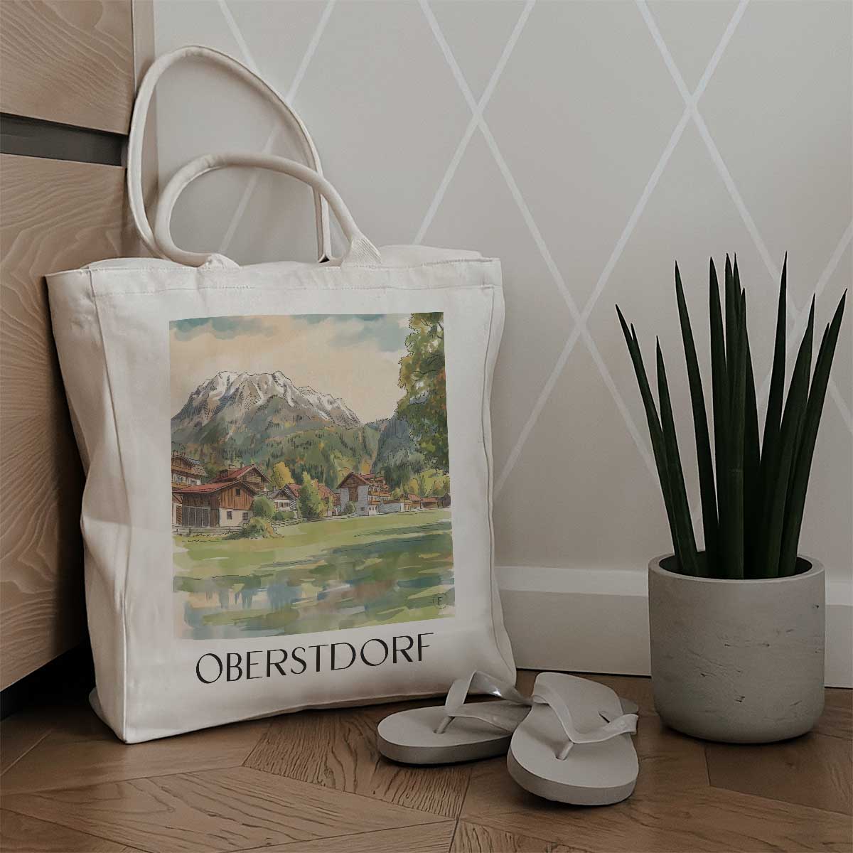 oberstdorf-oberallgäu-deutschland-einkaufstasche-aquarell