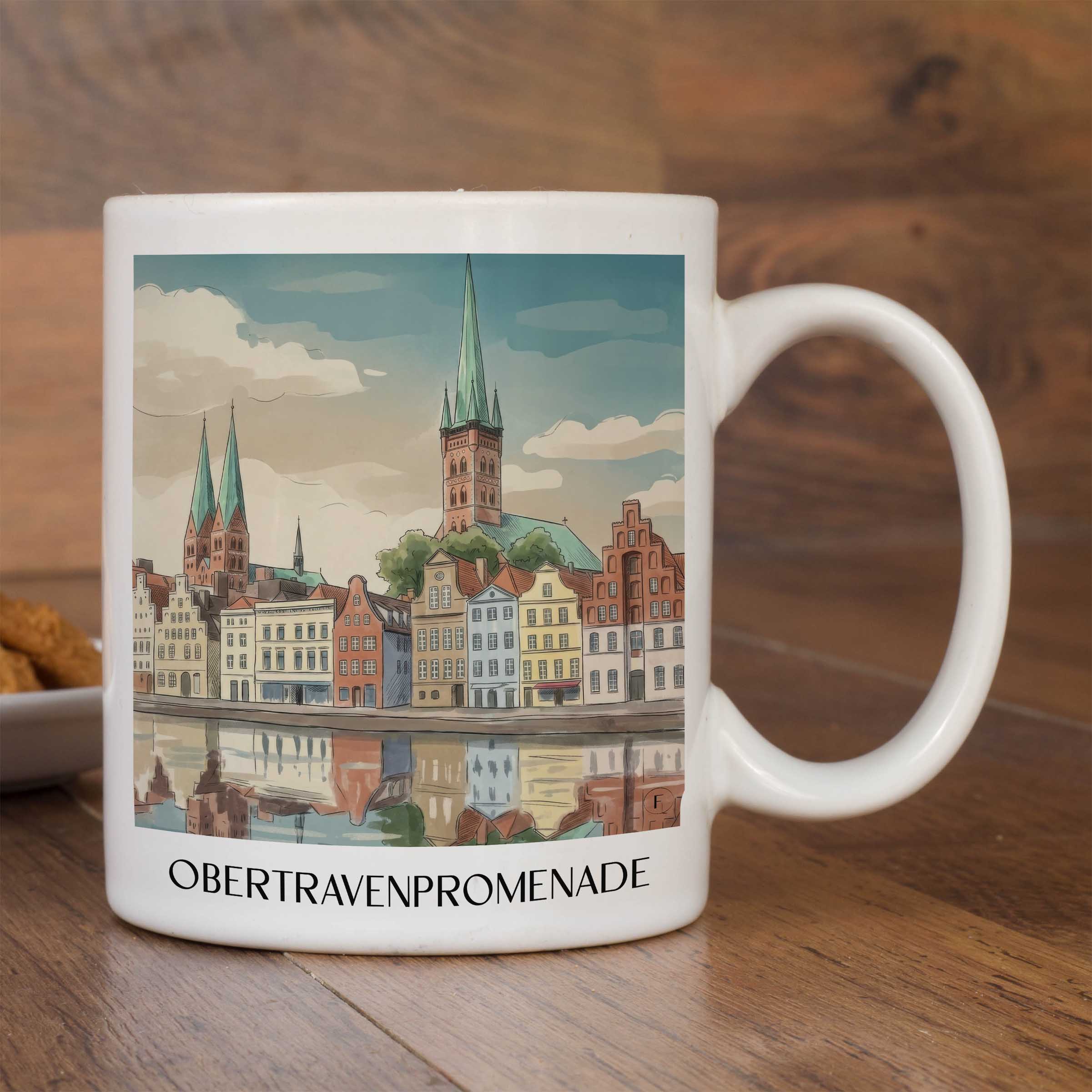 obertravenpromenade-lübeck-deutschland-kaffeebecher-aquarell