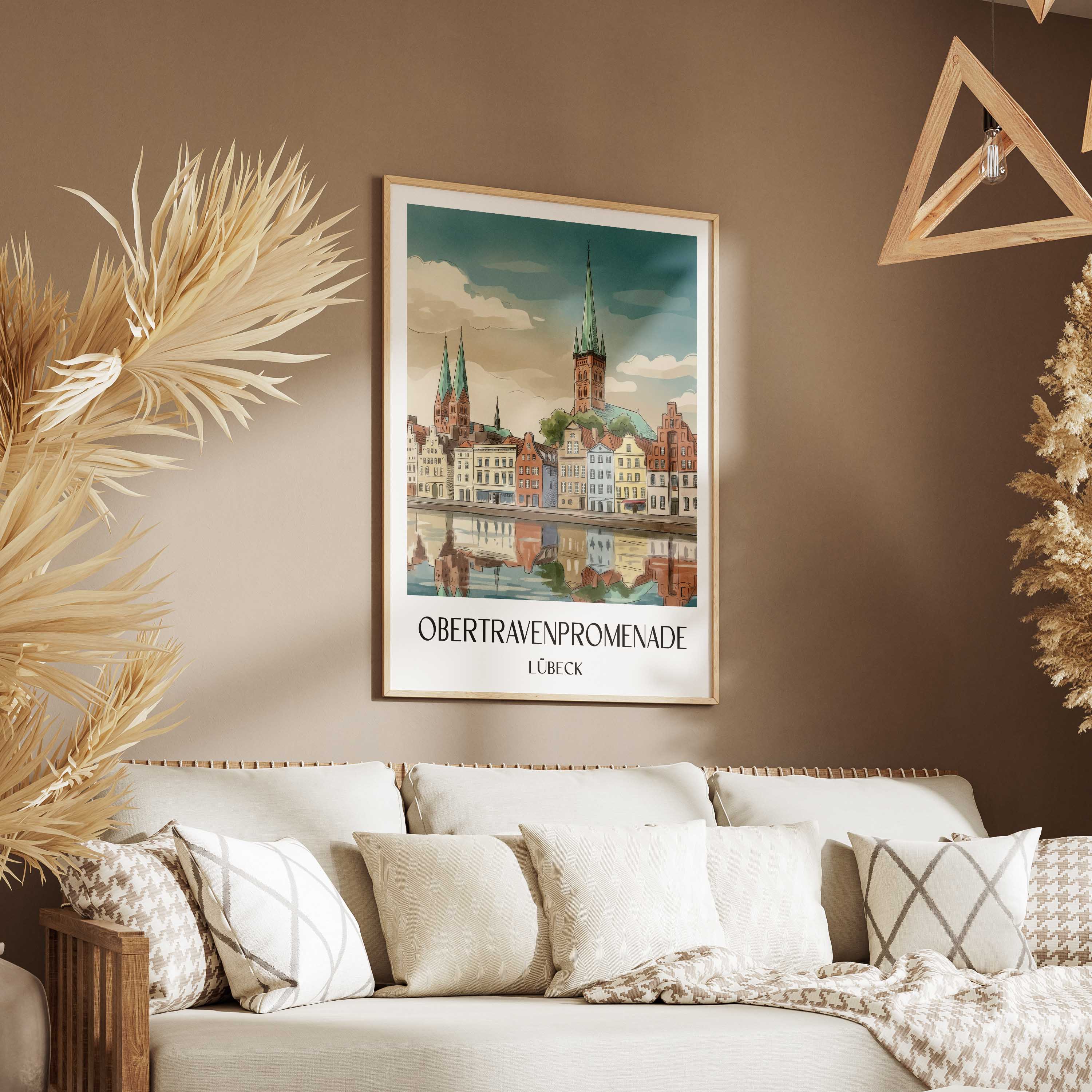 obertravenpromenade-lübeck-deutschland-poster-aquarell
