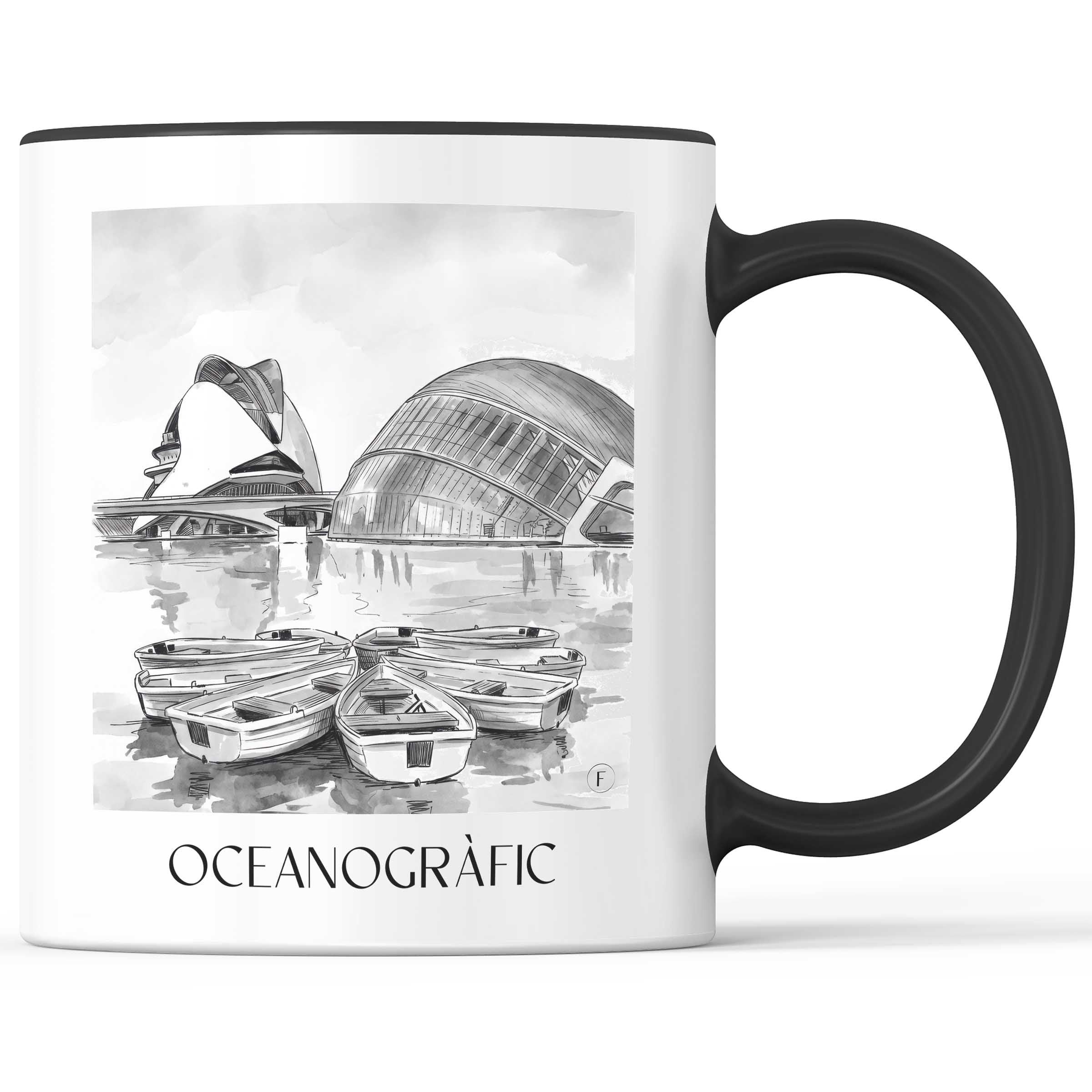 oceanogràfic-(valencia)-valencia-spanien-kaffeebecher-aquarell-schwarz-weiss